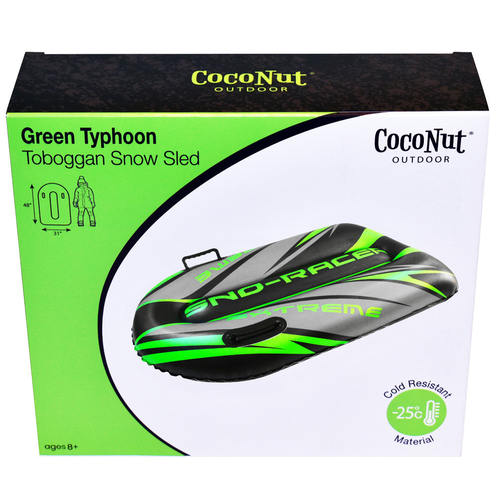 Premium CocoNut Inflatable Snow Sled for Adults & Kids - 48x31 Inch Winter Toboggan for Snow Tubing, Sledding & Outdoor Fun - Perfect for Backyard, Parks & Mountain Resorts