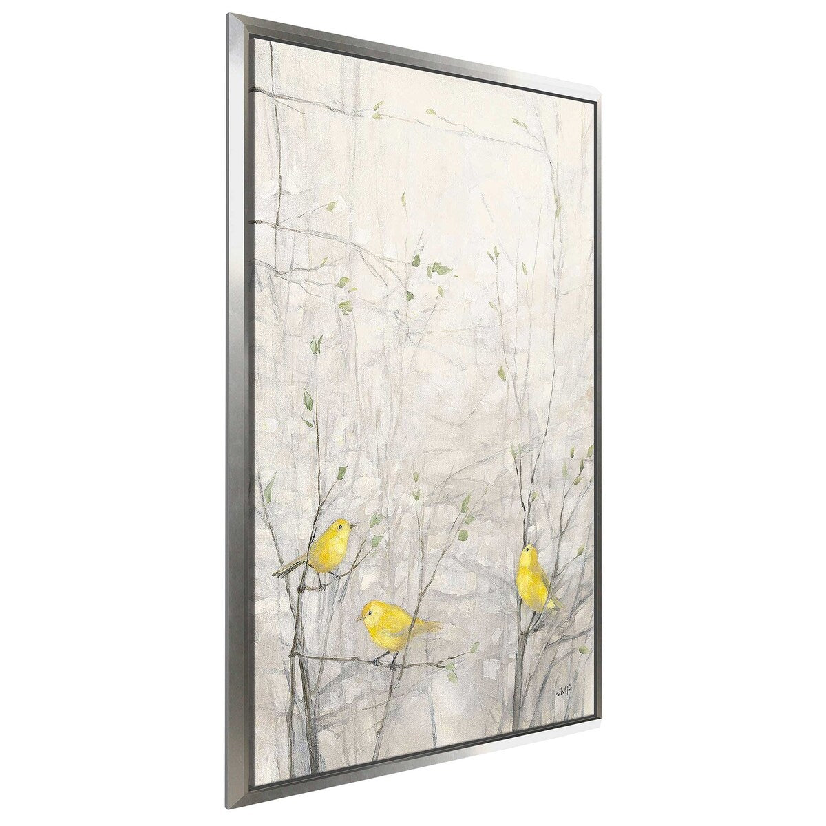Birds in Trees Art Print - Framed Floating Canvas Wall Decor for Living Room, Bedroom & Office | Nature-Inspired Home Decor