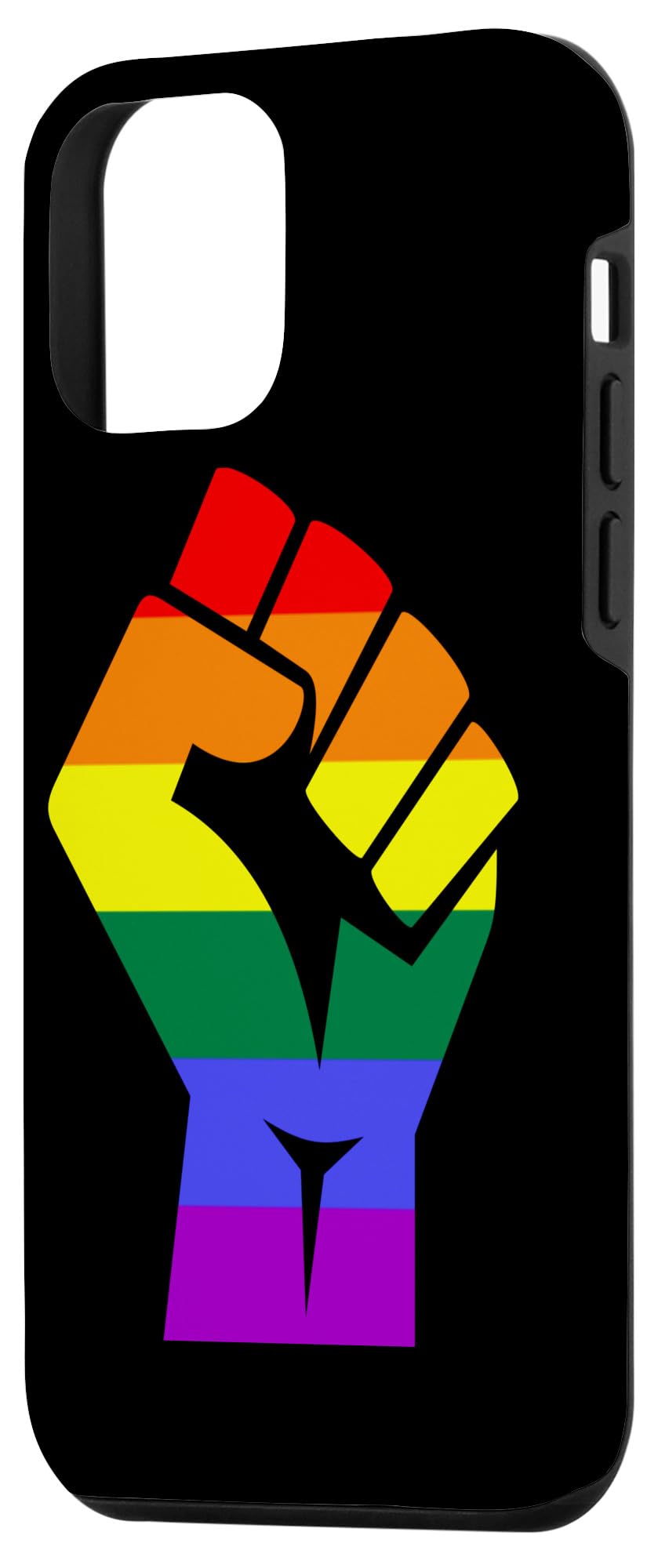 iPhone 12 Mini Case - Rainbow Pride Proud Raised Fist Design for LGBTQ+ Rights | Durable Protective Cover for iPhone 12 Mini | Perfect for Pride Month, LGBTQ Events & Everyday Use