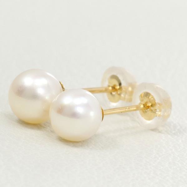18K Yellow Gold Pearl Earrings for Women - Elegant Stud Earrings with Real Pearls - Perfect for Weddings, Parties & Special Occasions