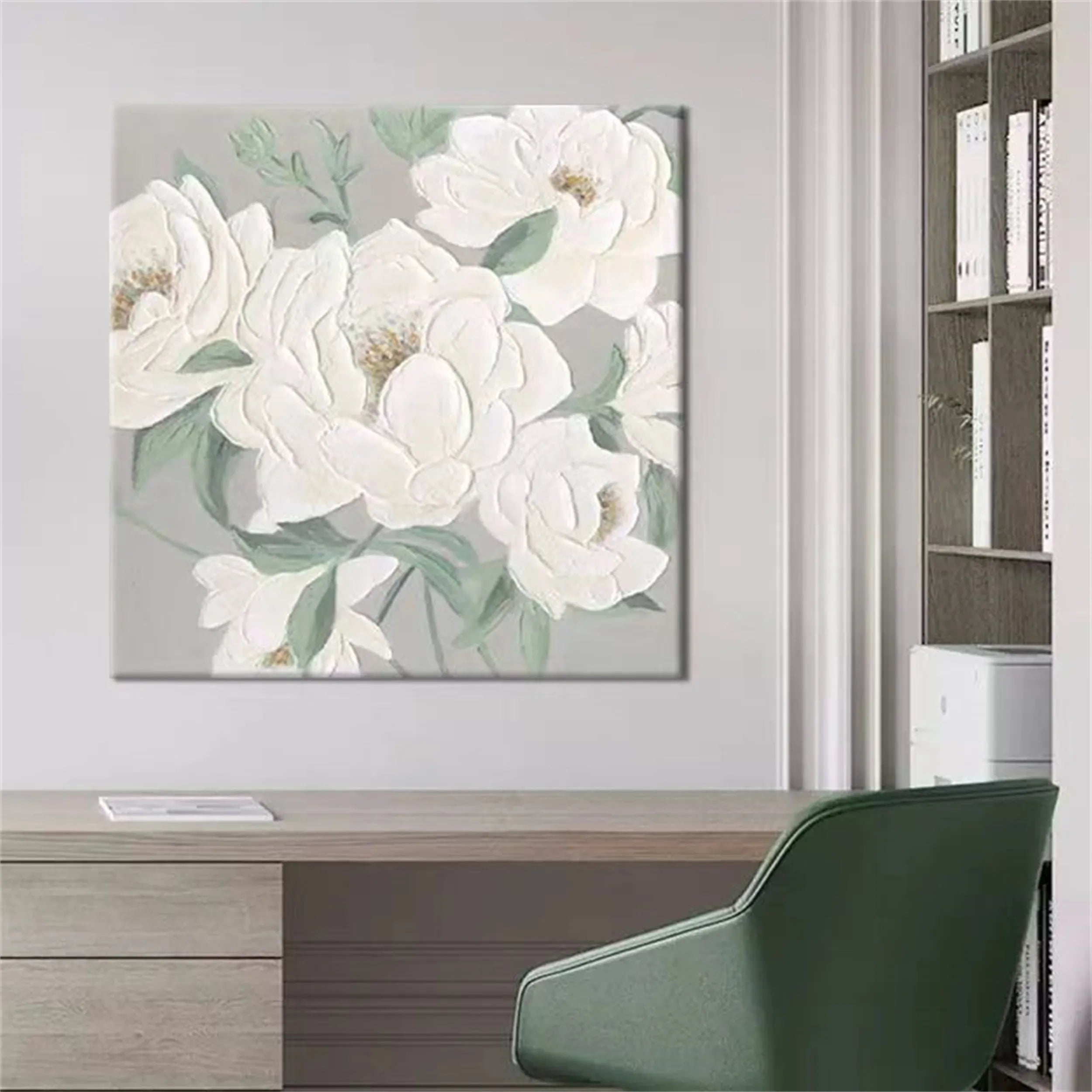Beautiful Flower and Tree Painting #FT060 - Handmade Canvas Art for Home Decor, Living Room, Bedroom & Office Wall
