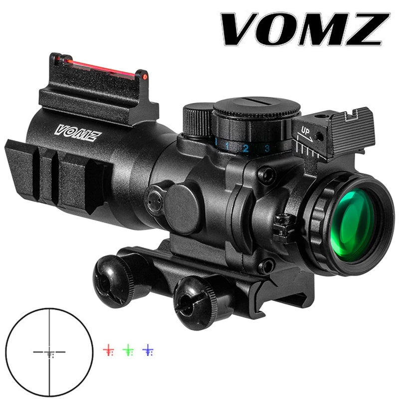 VOMZ 4x32 Rifle Scope with 20mm Rail & Dovetail Mount - Tactical Reflex Optics for Hunting, Airsoft, Sniper & Shooting | Perfect for Outdoor Adventures, Target Practice & Long-Range Precision