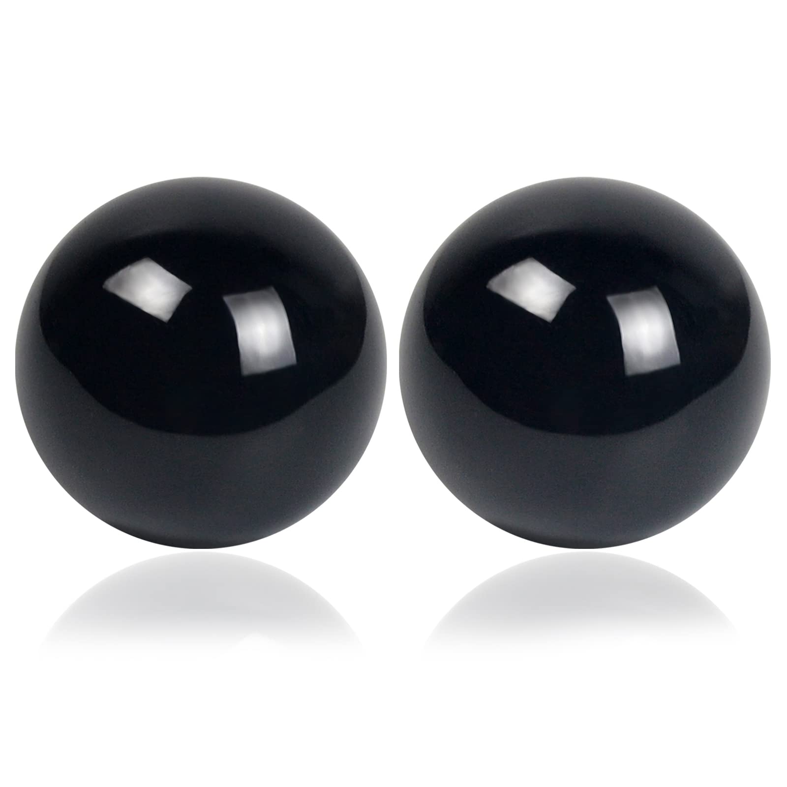 1.57 Inch Feng Shui Stone Baoding Balls - Chinese Health Exercise Stress Relief Balls with Gift Box (Black) - Perfect for Meditation, Hand Therapy, and Office Desk Decor