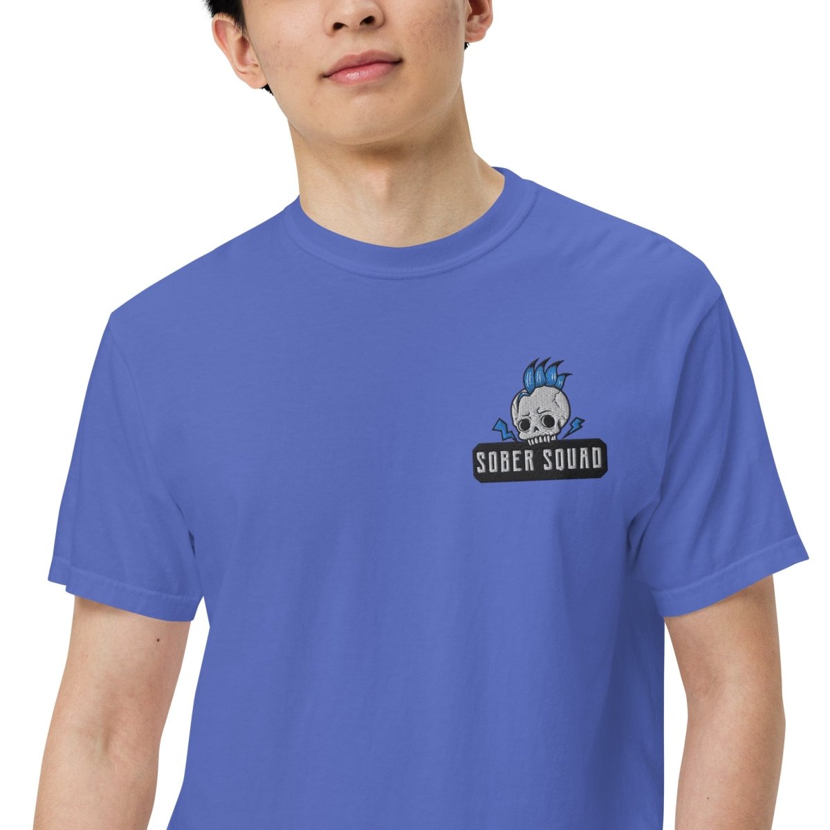 Sober Squad Embroidered Unisex Heavyweight Cotton T-Shirt - Comfortable Streetwear for Everyday Wear & Casual Outings
