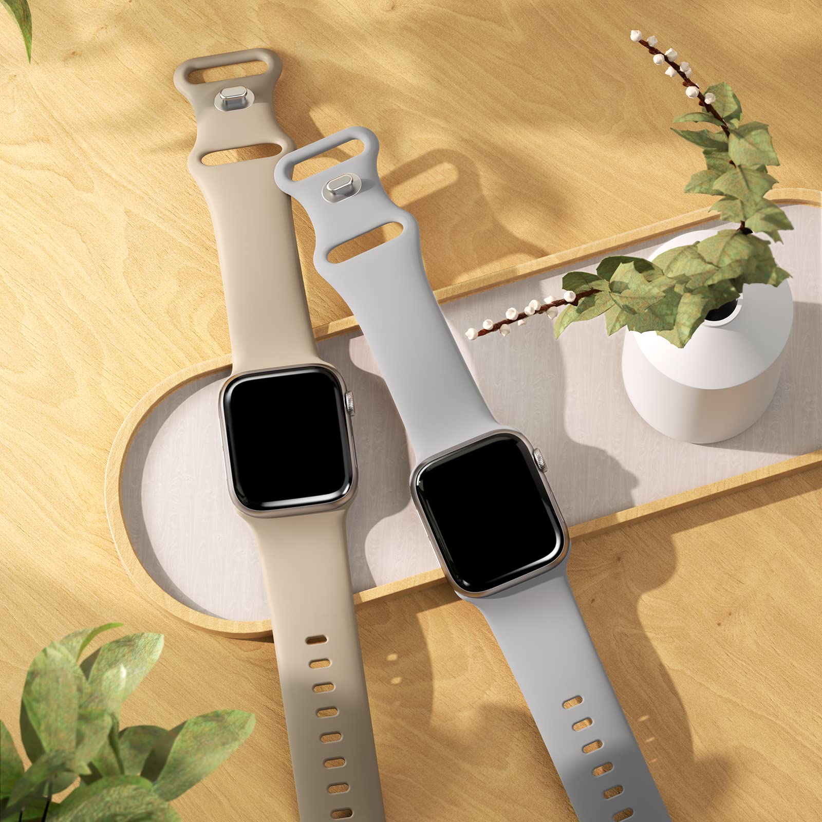 Premium Soft Silicone Sport Bands for Apple Watch Series 1-9, Ultra/Ultra 2 & SE - 38mm 40mm 41mm 42mm 44mm 45mm 49mm Waterproof Replacement Straps for Women & Men - Perfect for Workouts, Swimming & Everyday Wear