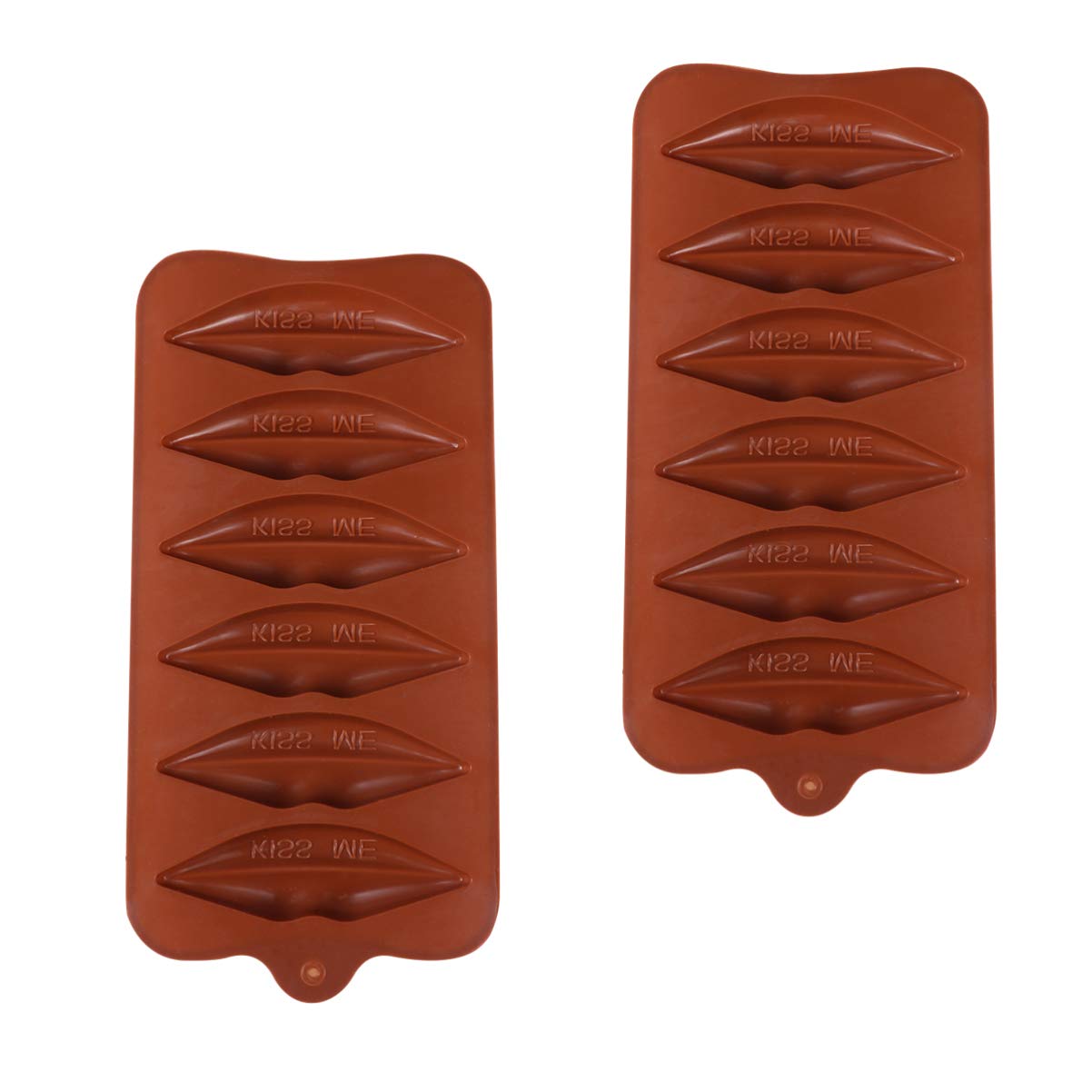 2-Piece Silicone Candy Molds Set - Chocolate, Lips, Gummy, Baking & Ice Cube Tray for DIY Candies, Jelly, Soaps, Crayons - Perfect for Halloween, Christmas & Party Treats