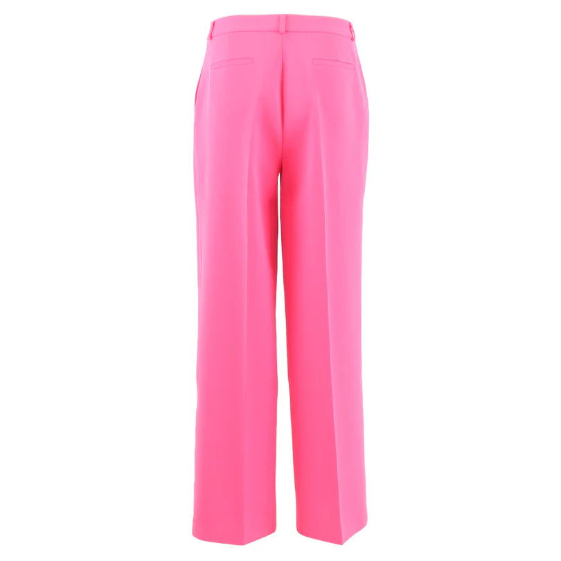 Isabel Wide Leg Trousers for Women - High Waisted Casual Short Pants in Candy Pink | Perfect for Summer, Beach, Vacation & Everyday Wear