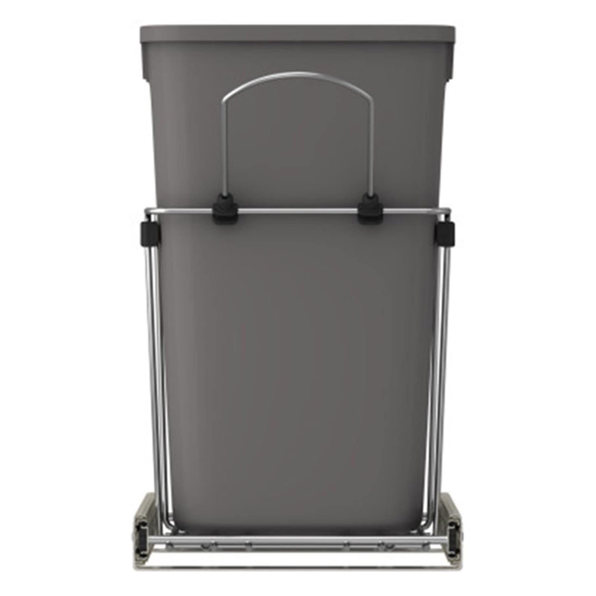 Rev-A-Shelf 35 Qt Pull-Out Trash Can for Kitchen Cabinets - Full Extension Slides, Waste & Recycling Bin, Orion Gray (RV-12KD-13C-S) - Perfect for Under-Sink Organization & Eco-Friendly Homes