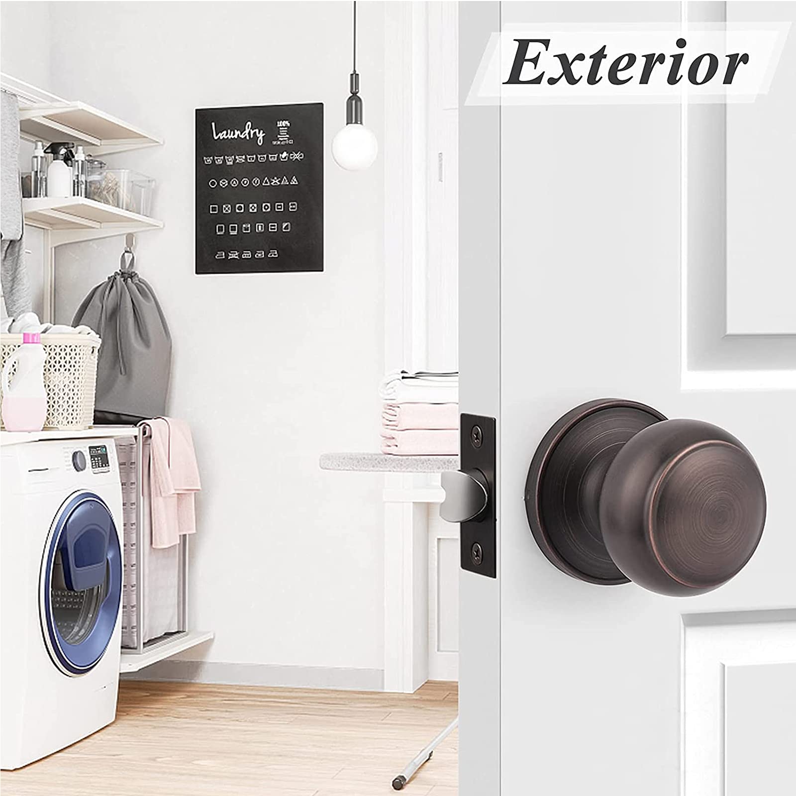 10 Pack Probrico Interior Door Knobs - Keyless Passage Function for Closet & Hallway - Oil Rubbed Bronze Finish - Perfect for Bedrooms, Bathrooms & Office Doors