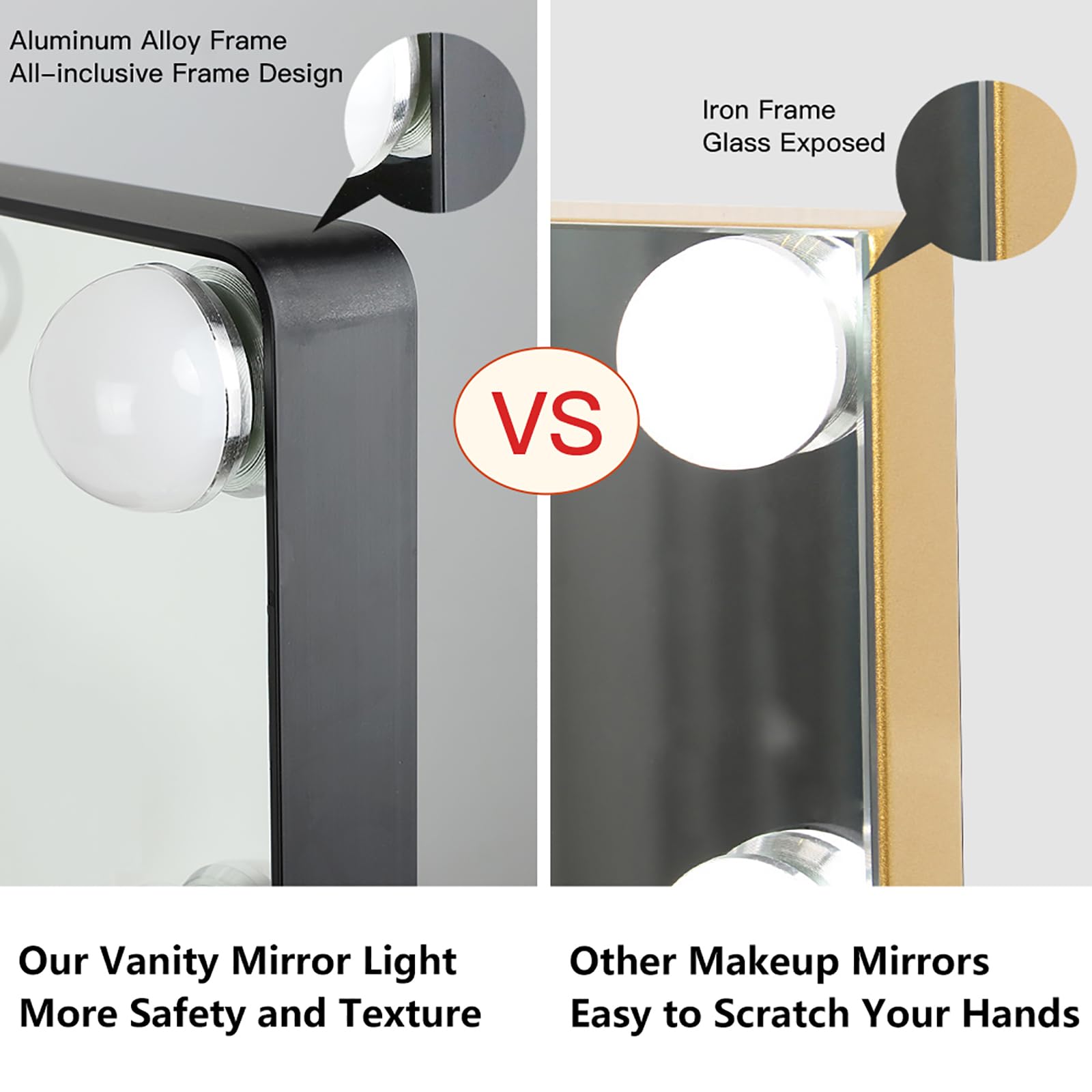 Depuley 23-Inch Hollywood Vanity Mirror with Lights - 15 Dimmable LED Bulbs, Smart Touch Switch, Large Makeup Mirror for Dressing Table, Bedroom, Bathroom - Perfect for Makeup Application, Skincare Routine & Home Decor (Black)