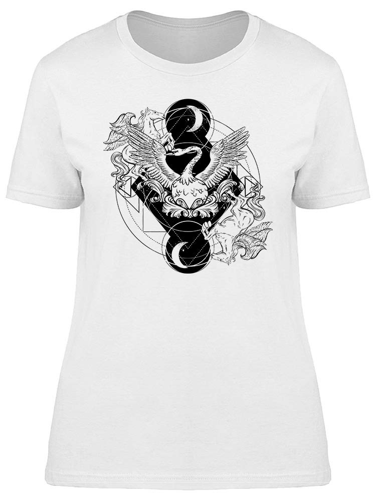 Swan Moon Art Graphic T-Shirt for Women - Stylish & Comfortable Cotton Tee for Casual Wear, Street Fashion & Everyday Outfits