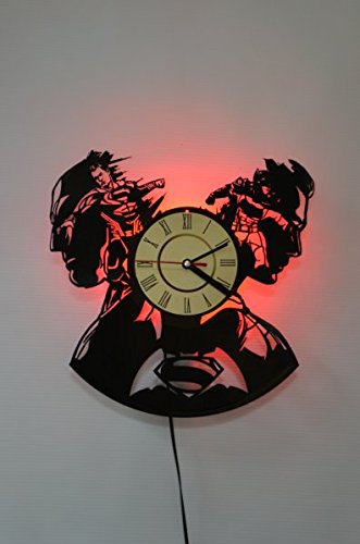 Batman vs Superman DC Comics Wall Light with Night Light Function, Car and Home Interior Decor, Red Superhero Wall Lamp, Perfect Gift for Bedroom, Living Room, or Man Cave