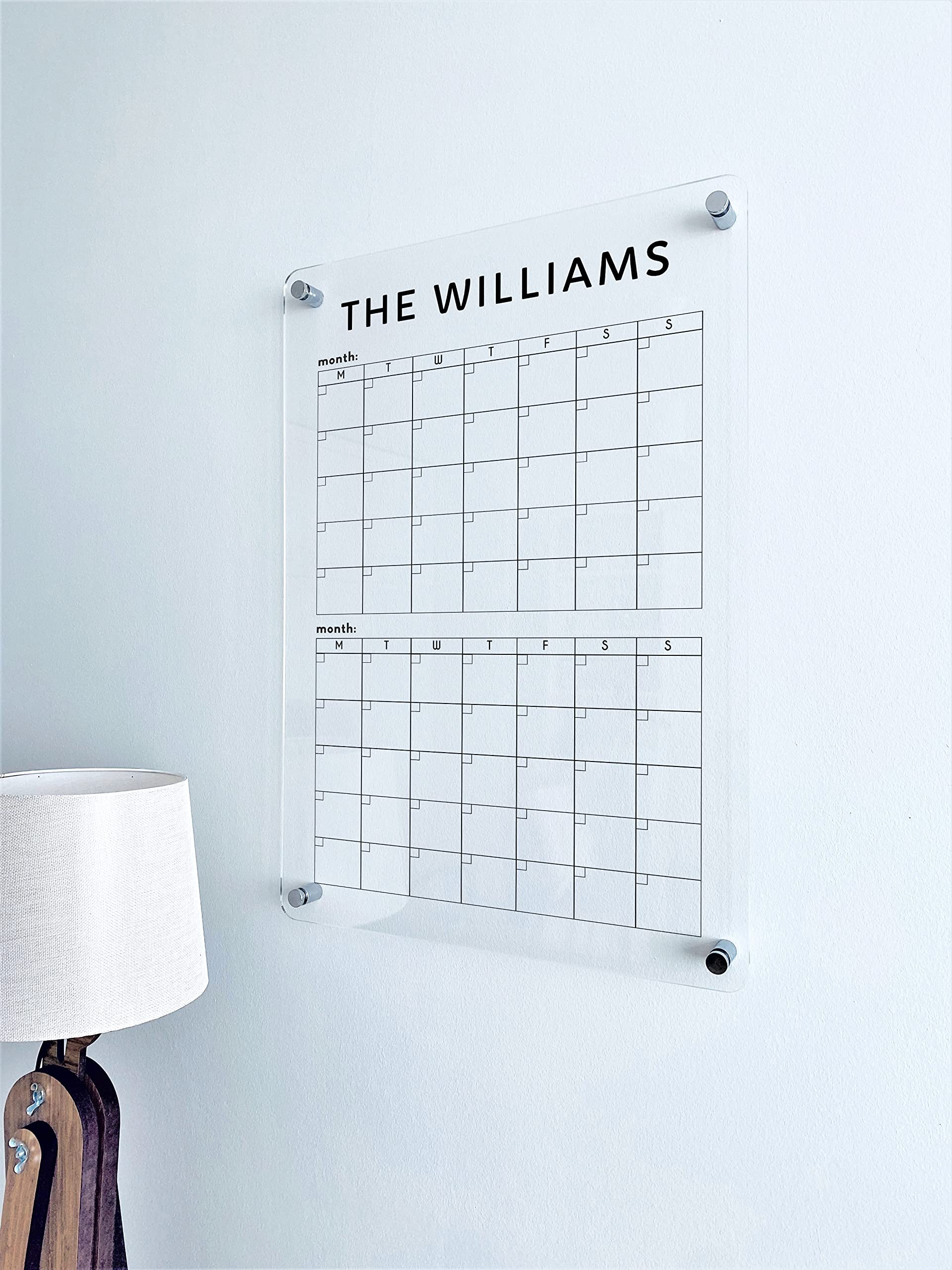 Personalized Vertical Two Month Wall Calendar 2025 - Custom Family Planner with Marker, Monthly & Weekly Layout (28