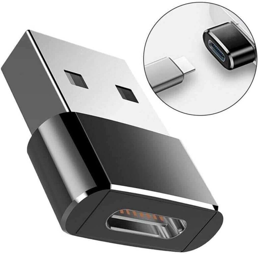 USB 3.1 Type C Female to USB 3.0 Male Adapter - Thunderbolt 4 OTG Power Cable Converter for Samsung Galaxy, Smartphones & Laptops (Black) - Perfect for Charging, Data Transfer & Device Connectivity