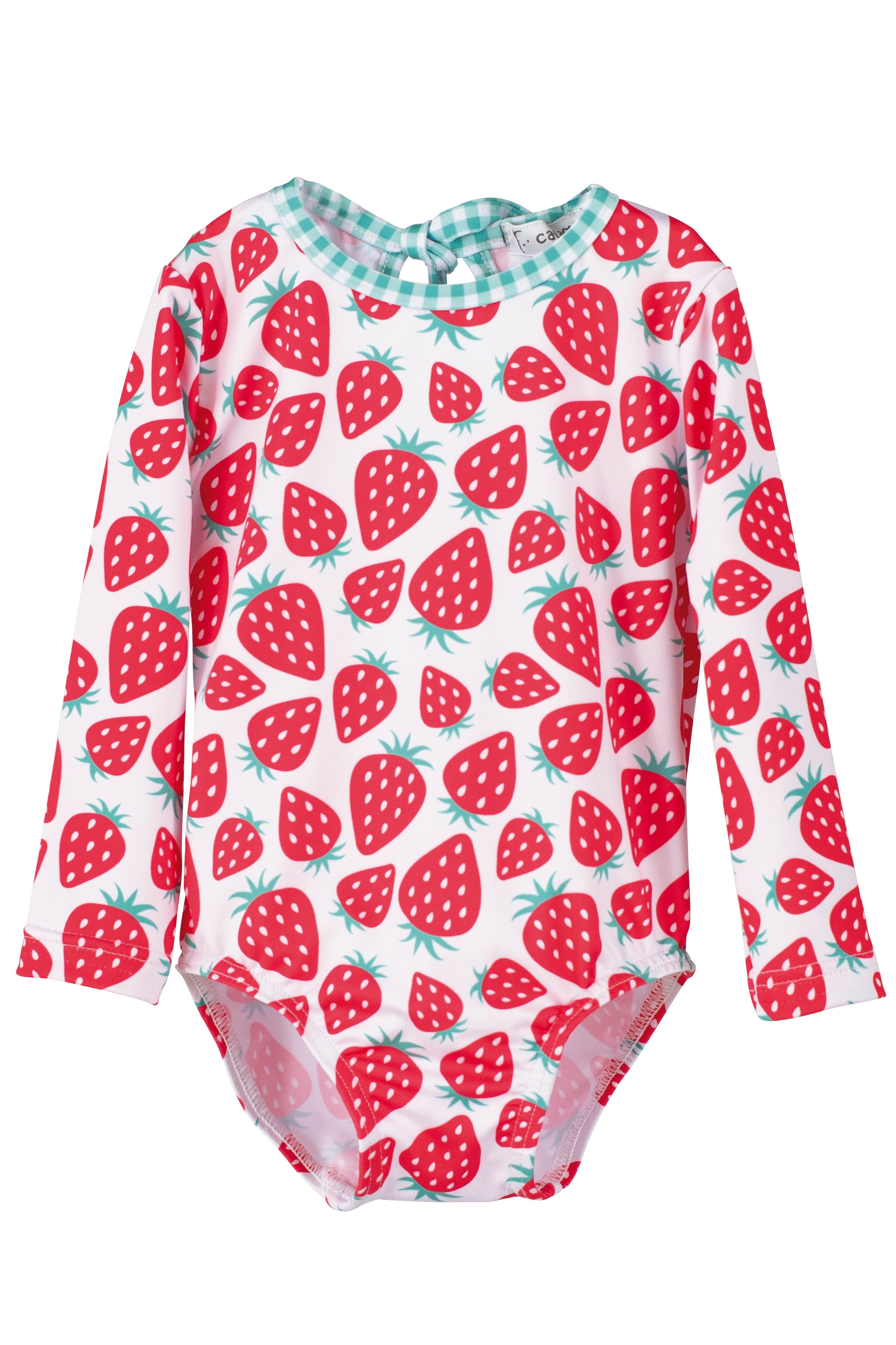 Sienna Strawberry Long Sleeve Swimwear - UPF 50+ Sun Protection One Piece Bathing Suit for Women | Beach, Pool, Surfing & Summer Vacation