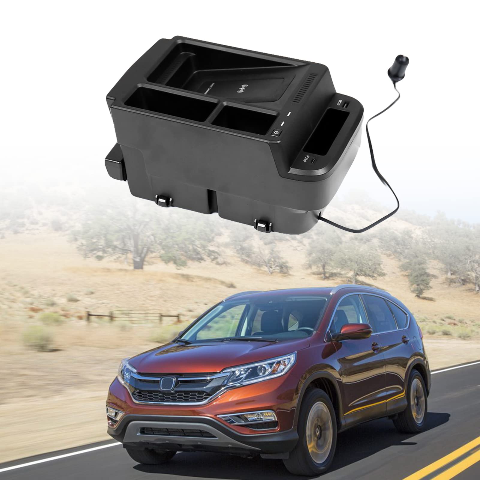 Saturey 10W Fast Wireless Car Charger for Honda CR-V 2017-2022 | Qi-Certified Charging Pad for iPhone, Samsung & Qi-Enabled Phones | Perfect for Road Trips & Daily Commutes