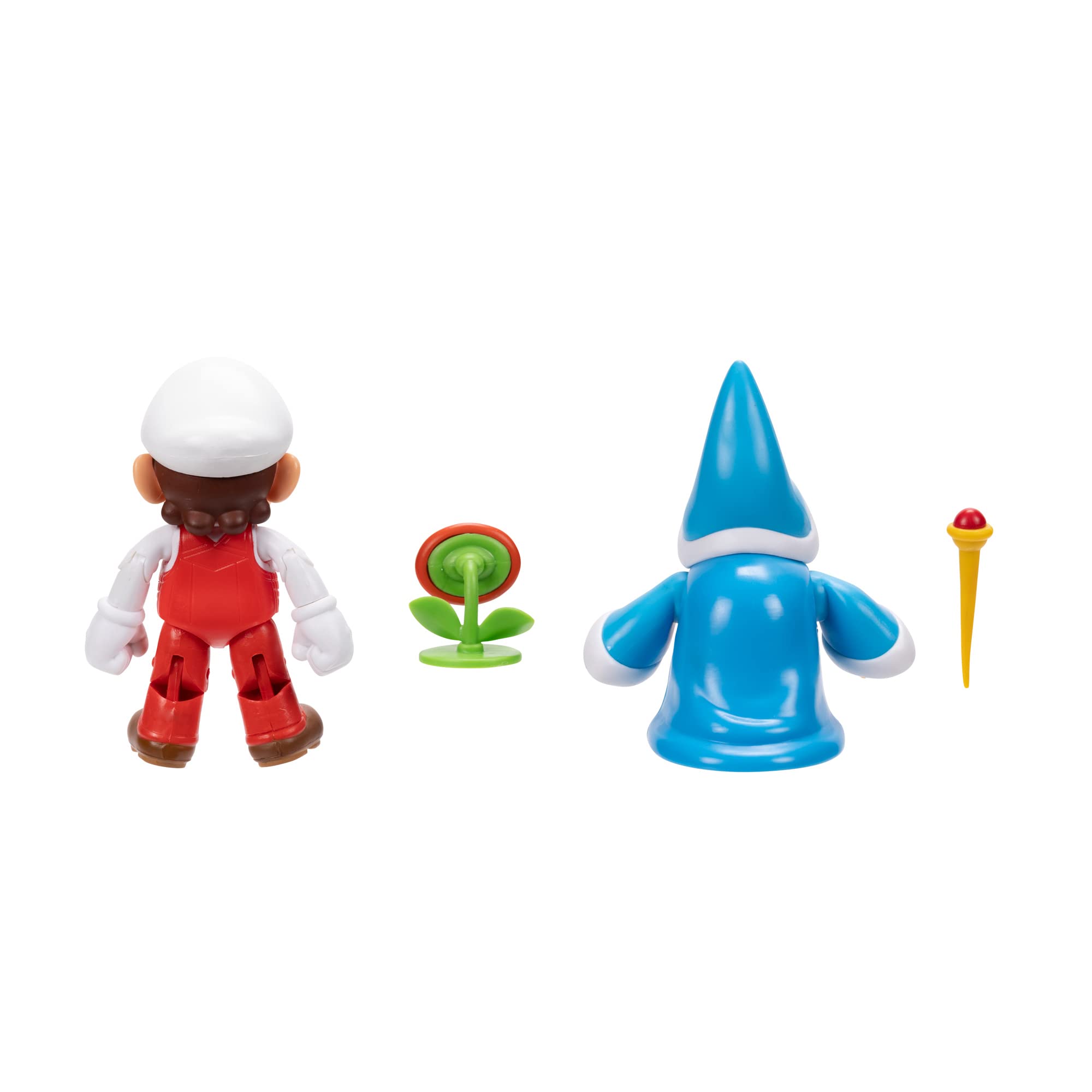 Super Mario Bros Nintendo 4 Inch Action Figure 2-Pack - Fire Mario vs Magikoopa | Official Nintendo Collectible Toys for Kids & Adults | Perfect for Gaming Displays, Birthday Gifts & Mario Collection