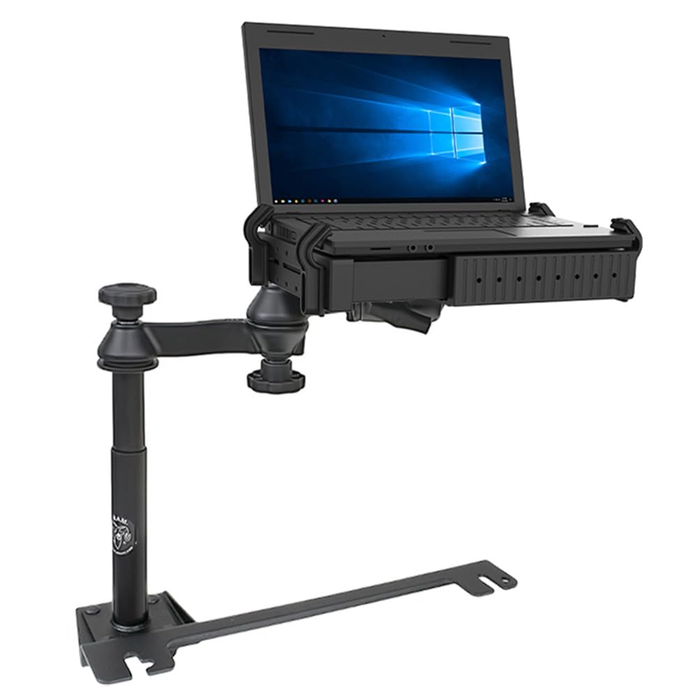 RAM Mounts No-Drill Laptop Mount RAM-VB-129-SW1 | Universal Fit for Mercedes Sprinter Van, Dodge Charger & More | Secure Setup for Work & Travel