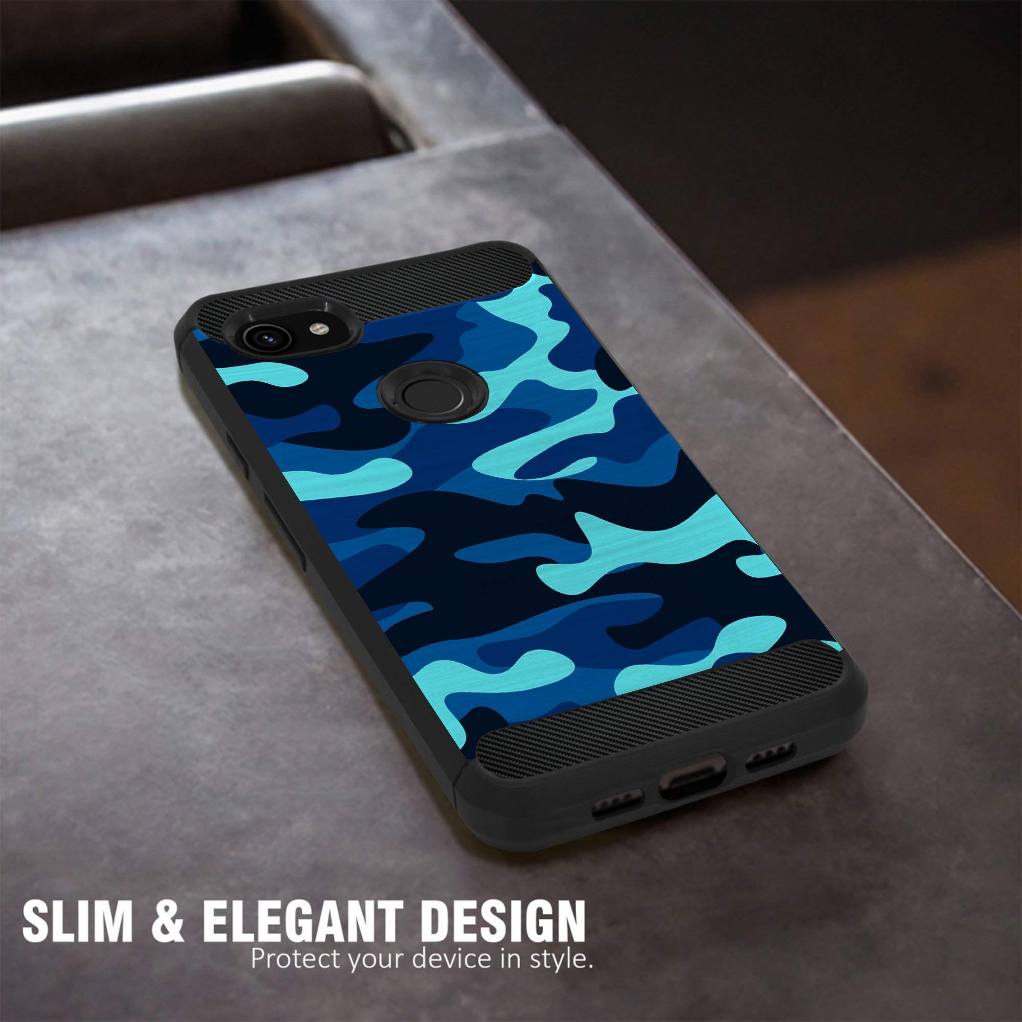 Google Pixel 3A XL Case - Durable Shockproof Cover with Carbon Fiber for Outdoor Protection