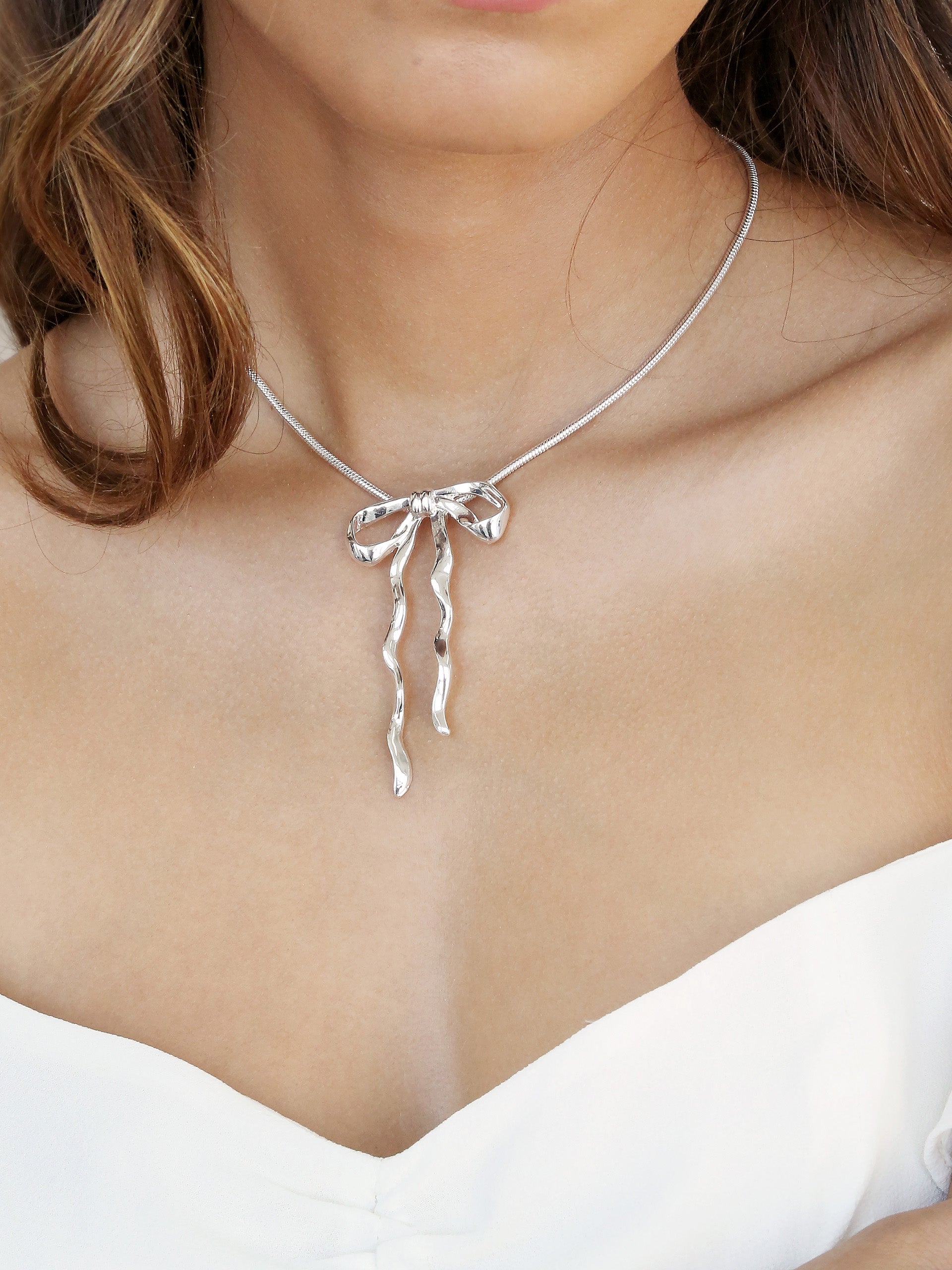 Bow Organica Pendant Necklace - Elegant Handmade Jewelry for Women | Perfect Gift for Birthday, Anniversary & Special Occasions