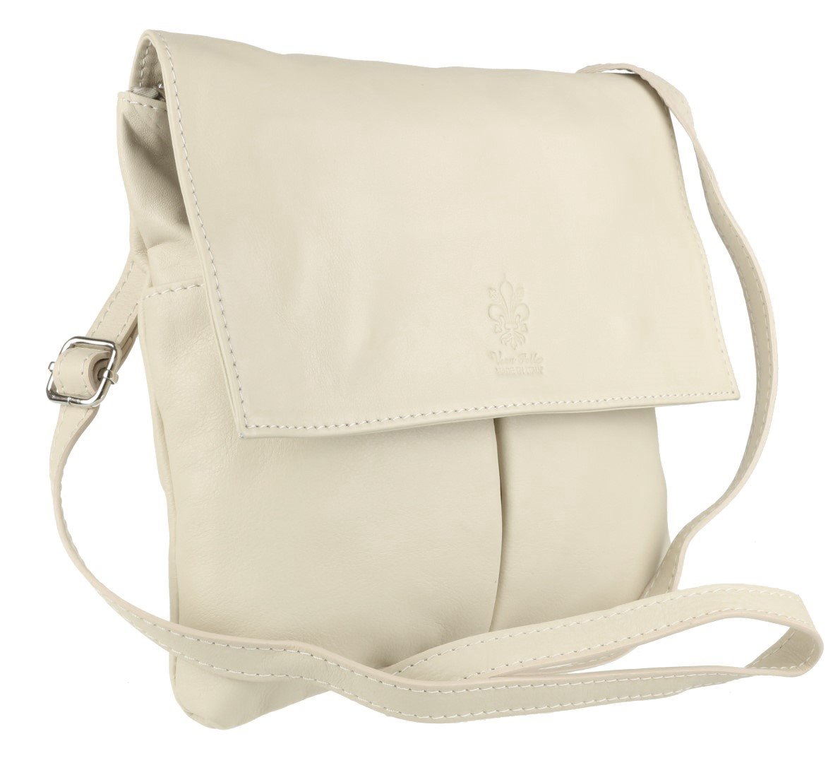 Stylish Italian Genuine Leather Crossbody Bag for Women - Double Pocket Messenger Shoulder Purse - Perfect for Work, Travel & Everyday Use