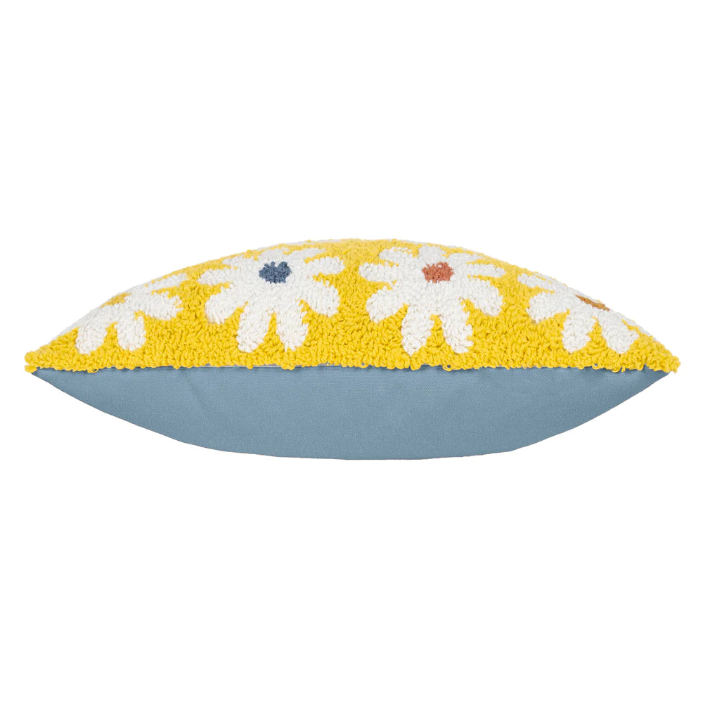 Yellow Daisy Knitted Cushion Cover - Soft Bohemian Pillow Case for Sofa, Bed, Nursery Decor - Home & Living Room Accessories