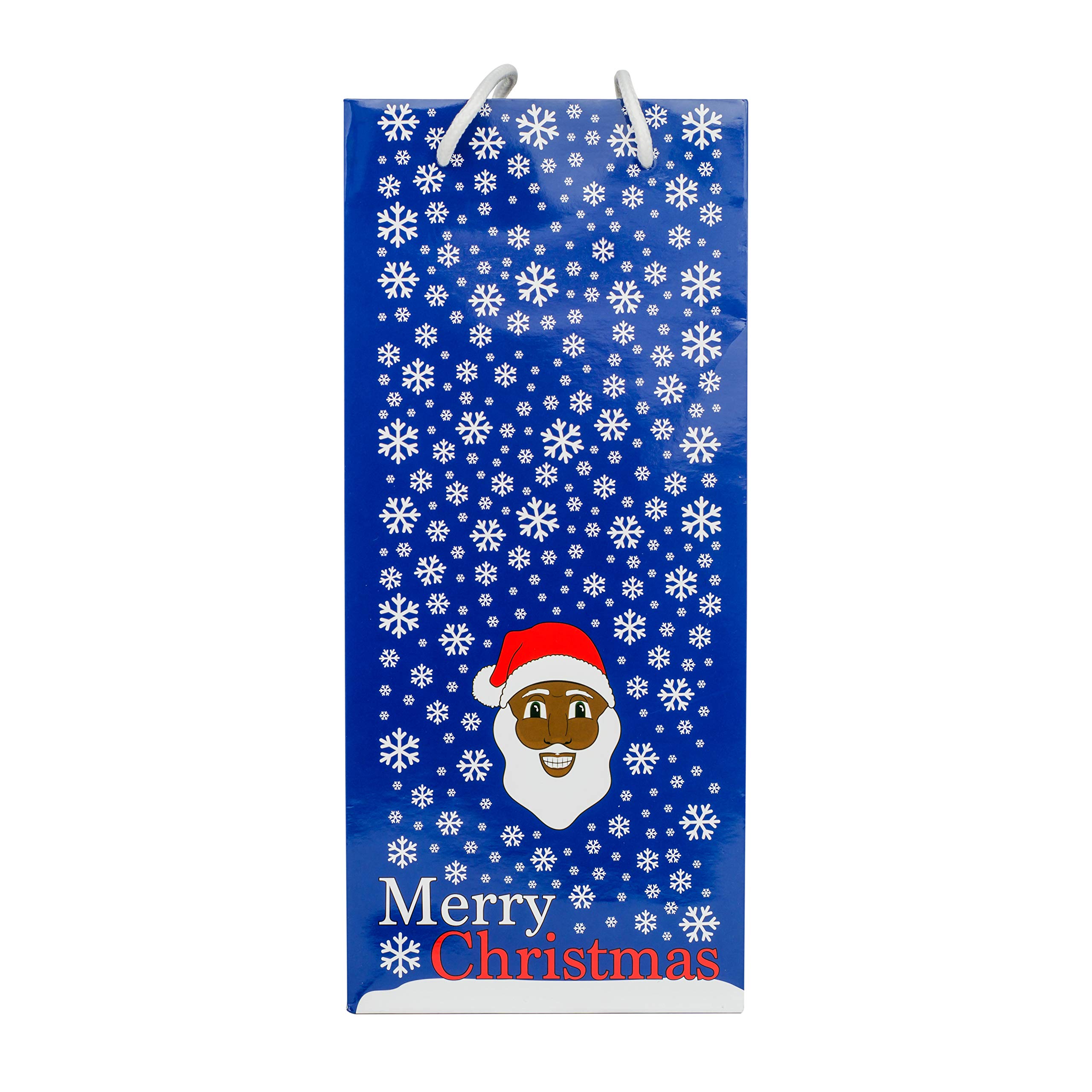 3 Pack Christmas Gift Bags with Assorted Holiday Prints - Black Santa Design for Holiday Party Favors, Secret Santa Gifts & Festive Present Wrapping