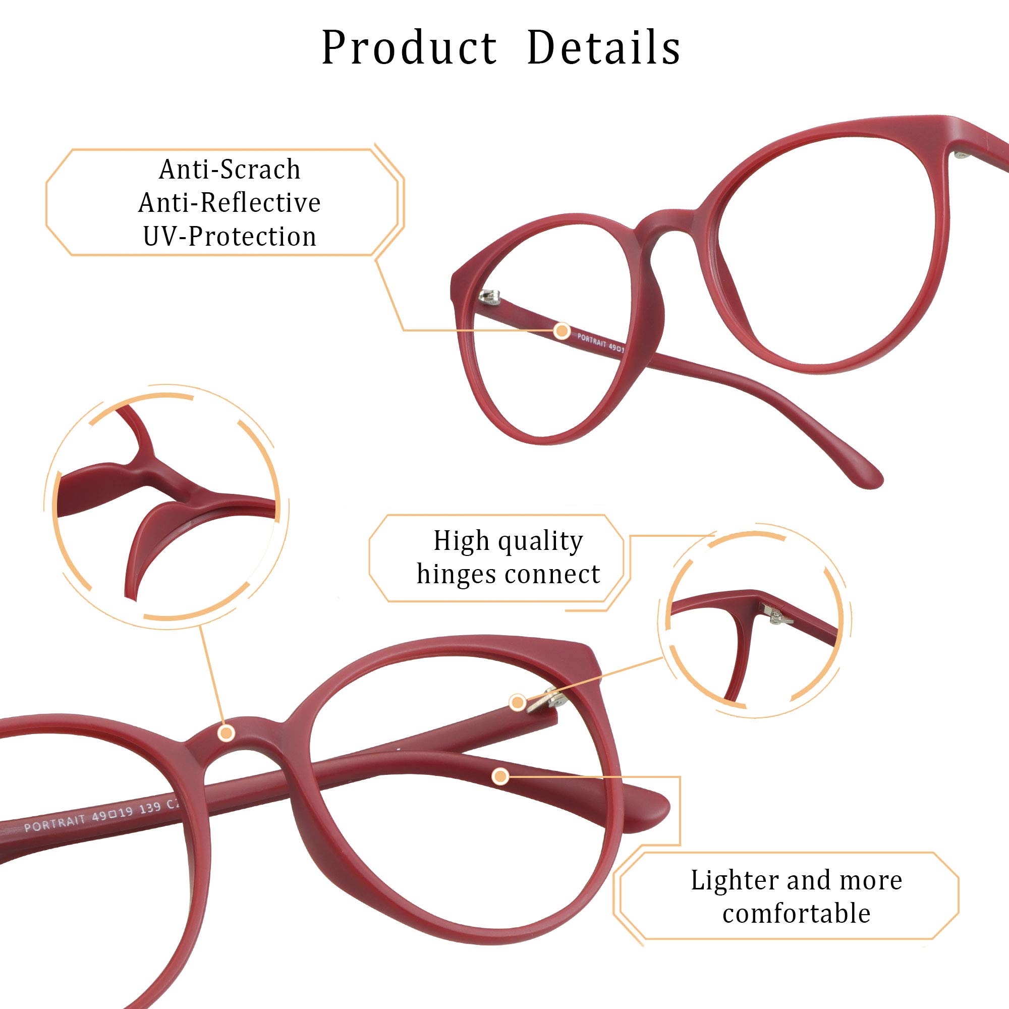 LifeArt Blue Light Blocking Glasses for Computer, Reading & Gaming - Anti Eye Strain Glasses for Screen Time, Work & Night Use