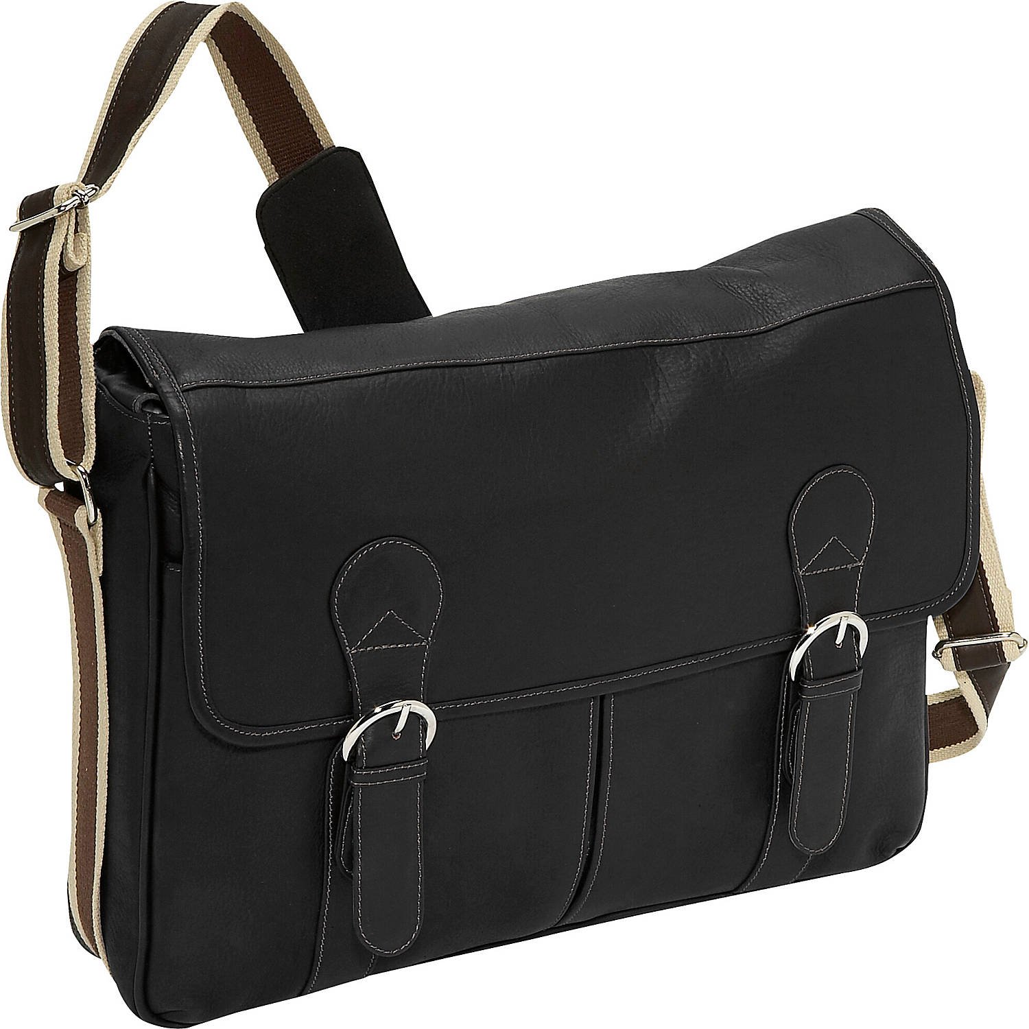 Classic Expandable Messenger Bag for Men & Women - Waterproof Laptop Briefcase with Adjustable Shoulder Strap (Black, One Size) - Perfect for Work, Travel & Daily Commute