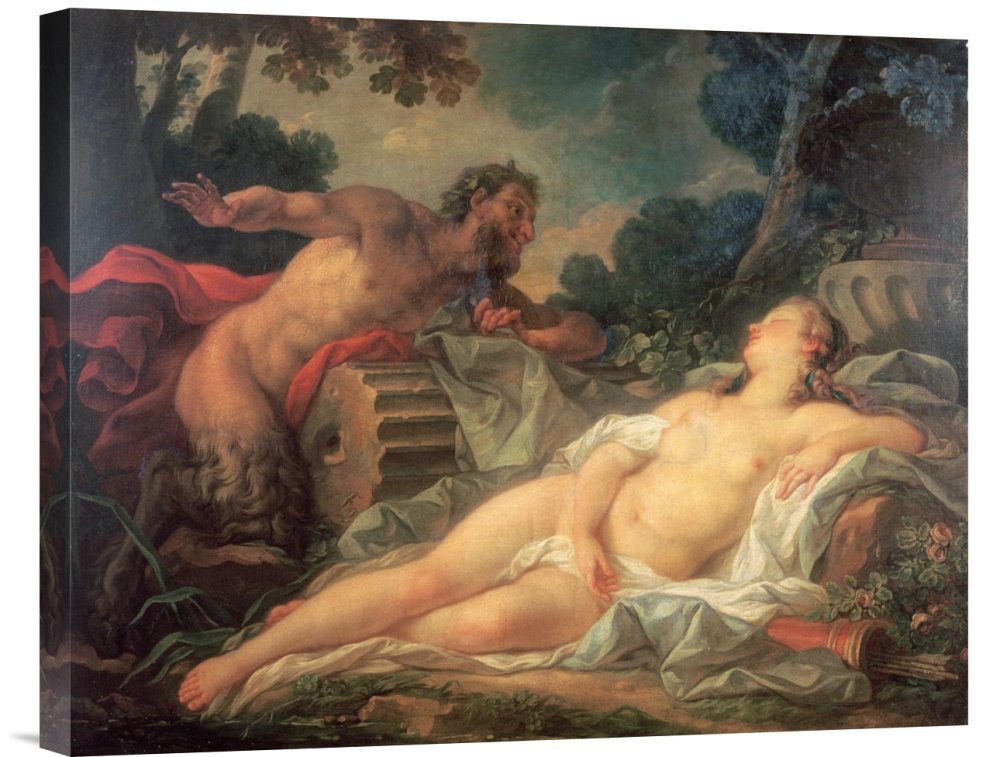 Jupiter and Antiope Gallery Wrap Giclee Canvas Wall Art Print by Noel Nicolas Coypel - Premium Home Decor for Living Room, Bedroom & Office