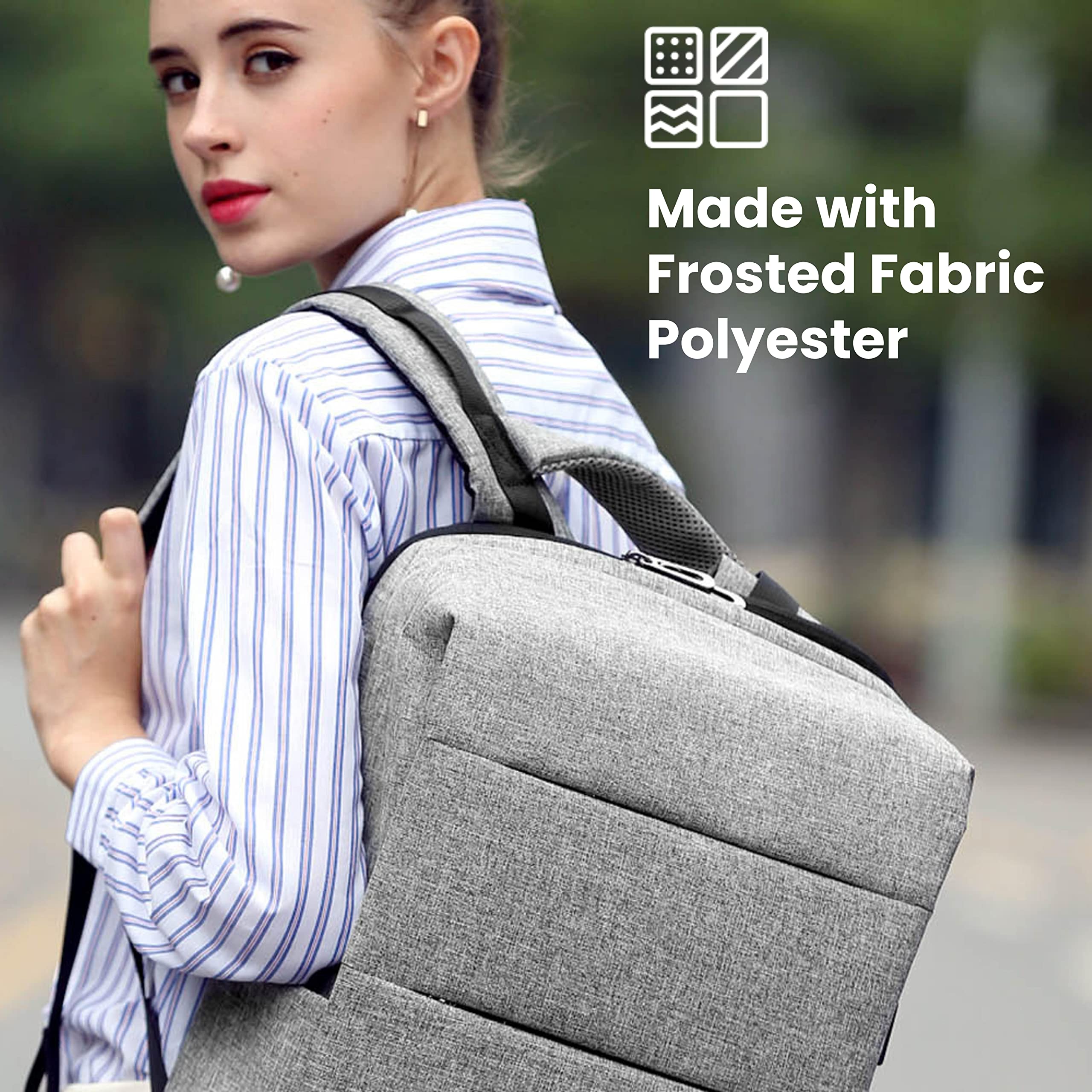 Nordace Nelson Smart Travel Backpack with USB Charging Port - Water Resistant Laptop Backpack for Men & Women - 15.6 Inch Grey - Perfect for Business Travel, Commuting & Daily Office Use