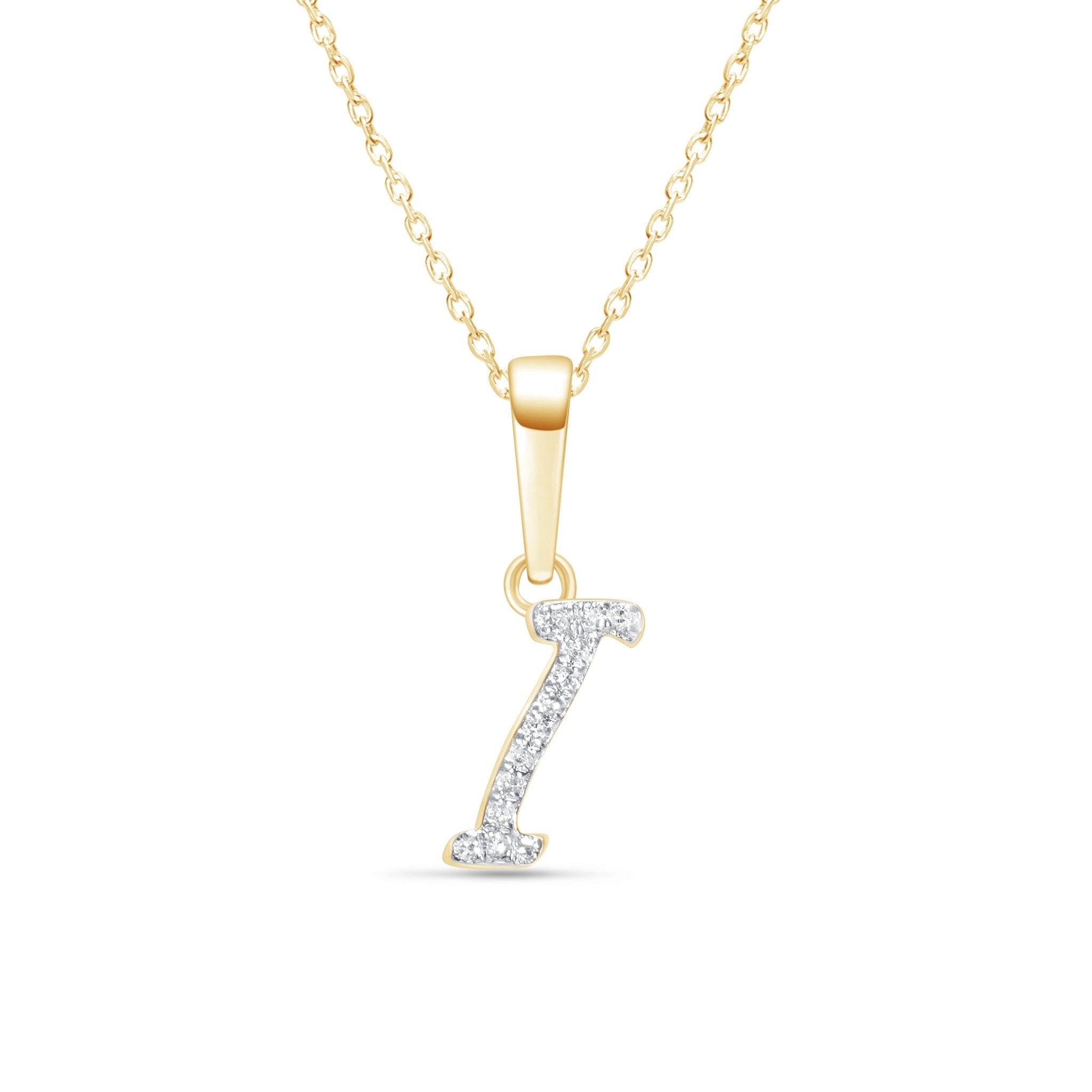 14K Solid Yellow Gold Cursive Diamond Initial Necklace - Personalized Name Pendant for Women, Gift for Her, Birthday, Anniversary, Valentine's Day