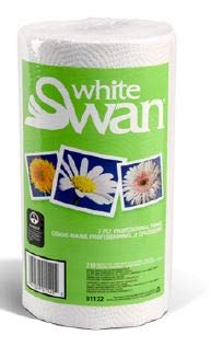 Kruger White Swan 01122 2-Ply Paper Towels | 210 Sheets Per Roll, 12 Rolls Case | Ultra Absorbent for Kitchen Cleaning, Spills & Household Use