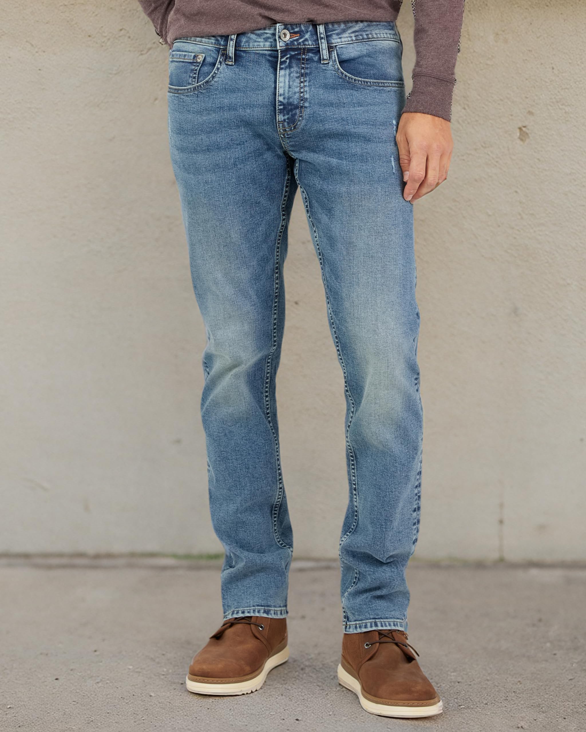 Vintage Men's Weatherproof Jeans | Super-Soft Stretch Denim Pants | Slim Fit Blue & Black Jeans for Casual Wear & Outdoor Activities