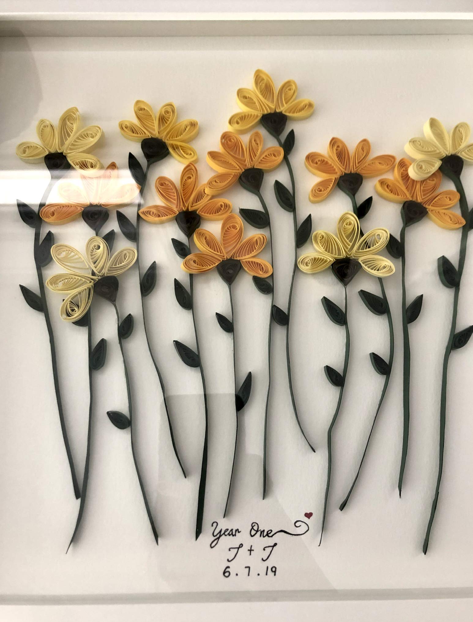 Custom Handmade Paper Quilling Flowers - Unique Home Decor & 1st Anniversary Gift for Romantic Weddings, Baby Showers & Special Occasions