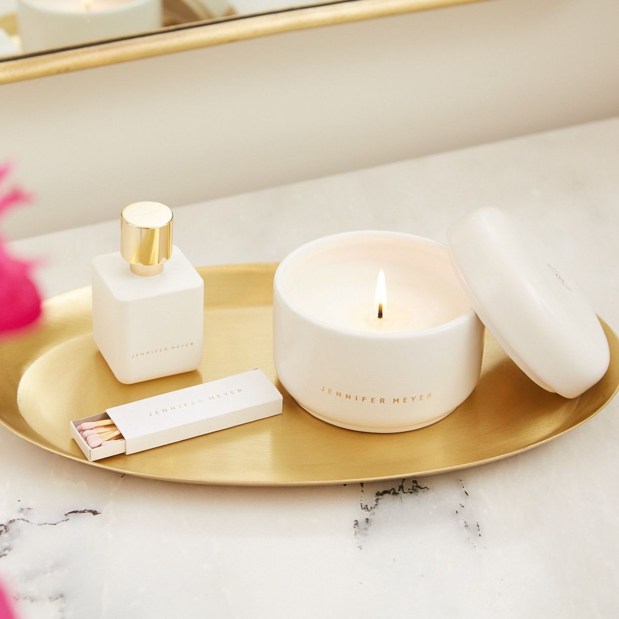 Jennifer Meyer Luxury Scented Candles - Handmade Soy Wax Candles with Natural Fragrance for Home, Spa & Romantic Ambiance