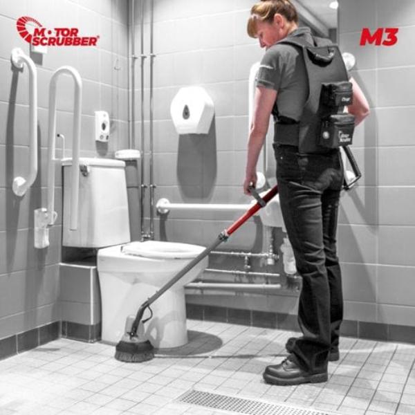 M3 MotorScrubber Cordless Powerful Lightweight Floor Scrubber - Heavy Duty Cleaning for Hardwood, Tile & Vinyl Floors - Perfect for Home, Office & Commercial Use