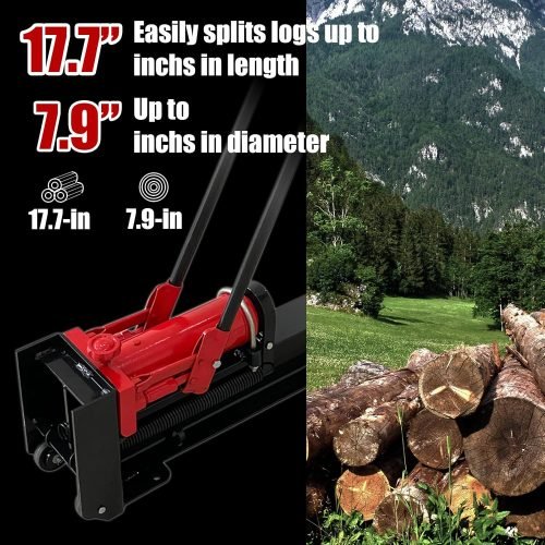 12 Ton Manual Hydraulic Log Splitter - Heavy Duty Horizontal Wood Splitter for Firewood | Model WS1806 | Ideal for Home Heating, Camping, and Outdoor Fireplaces