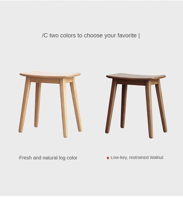 Modern Makeup Stool - Solid Oak & Ash Wood Vanity Seat for Dressing Table, Bedroom, and Salon | Elegant & Durable Beauty Furniture