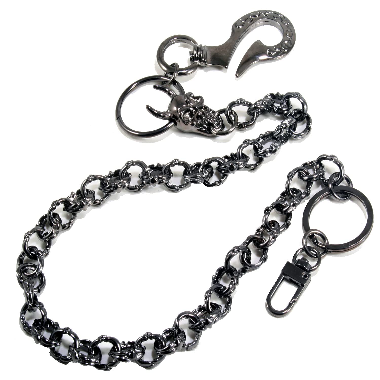 Double K Long & Short Biker Trucker Keychain - 6 Style Options for Jeans & Wallet Chains | Durable Metal Key Ring for Motorcycle Enthusiasts & Fashion Accessories - Perfect for Biker Gear, Denim Jackets & Everyday Carry