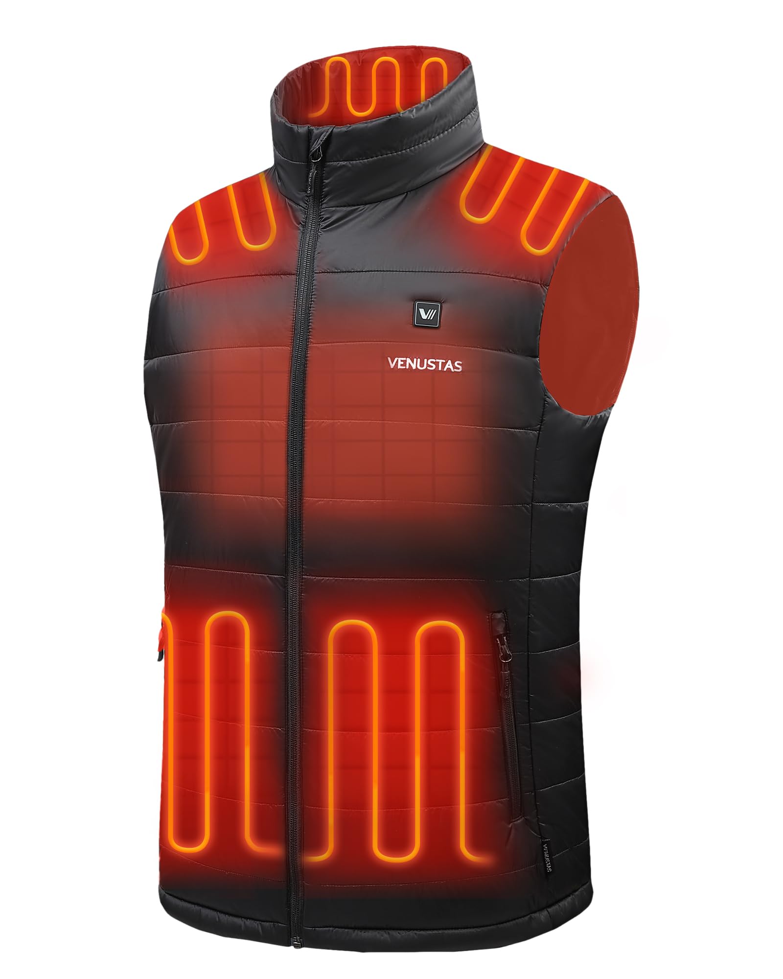 Venustas Men's Heated Vest with Rechargeable Battery - 20 Hours Heating, Winter Quilted Jacket for Outdoor Activities, Hunting, Hiking & Camping
