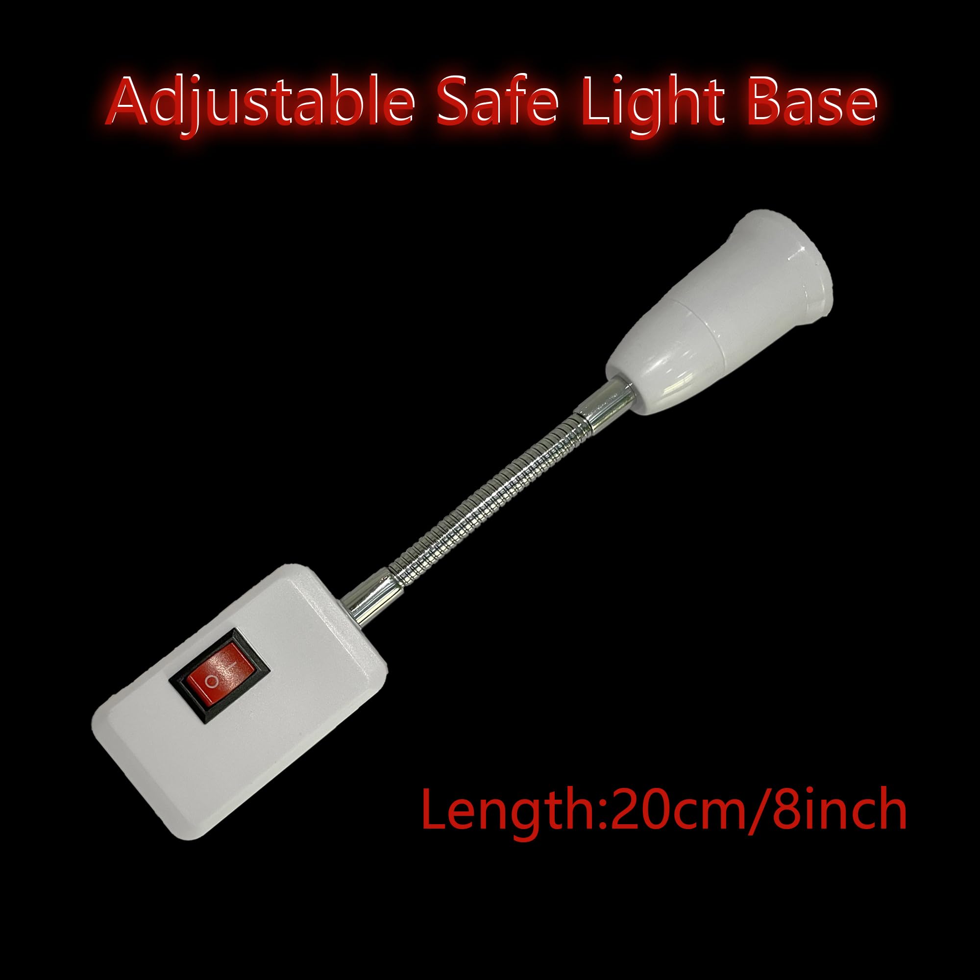 Darkroom Safelight Red Lamp - E27 LED Screw Base Wall & Desk Light with Switch, 360° Adjustable for Photography Darkrooms, Film Developing, and Printing Workspaces