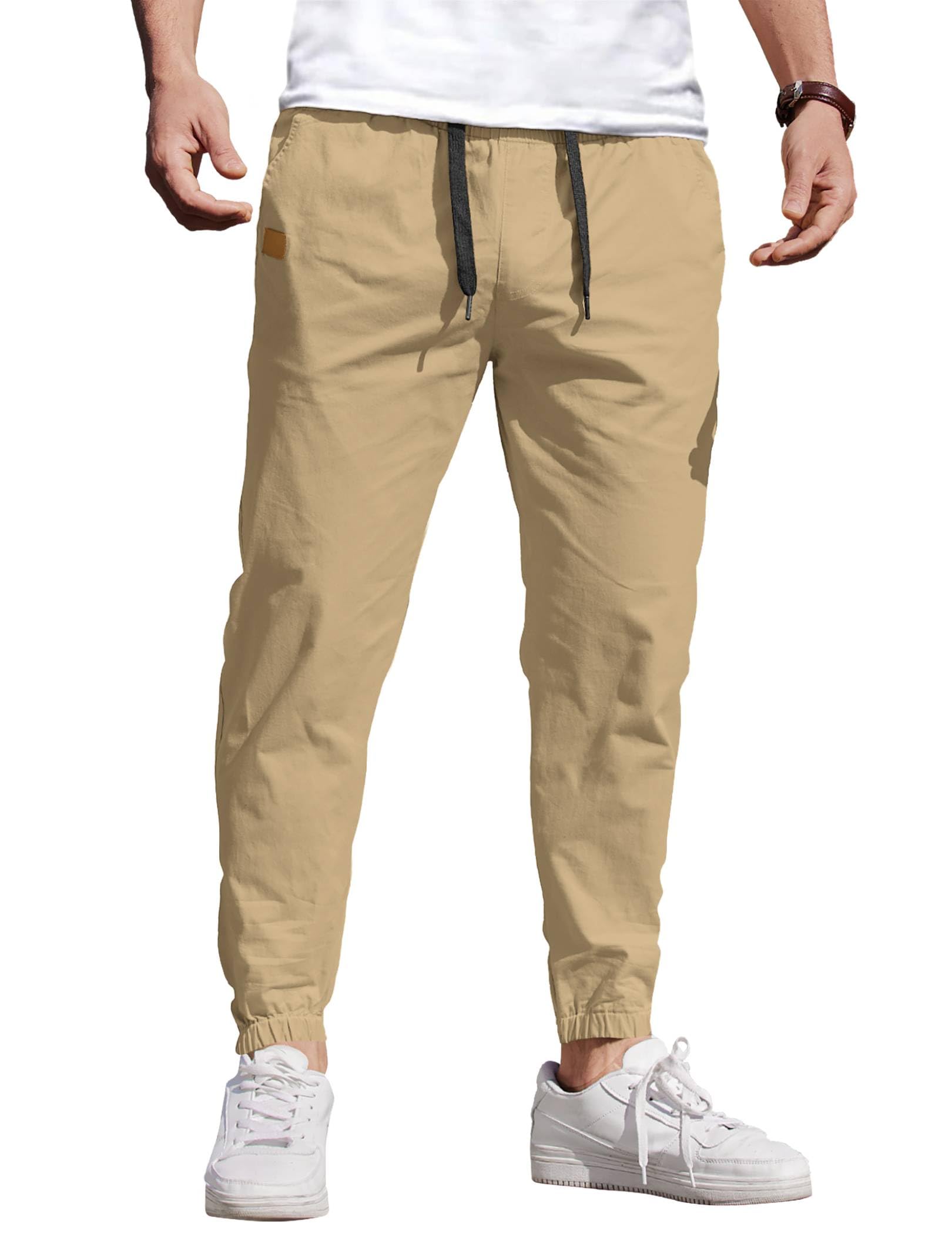 **COOFANDY Men's Casual Joggers - Cotton Elastic Waist Drawstring Cargo Pants for Hiking, Outdoor, Workout & Lounge Wear**    (Note: This optimized title includes keywords like 