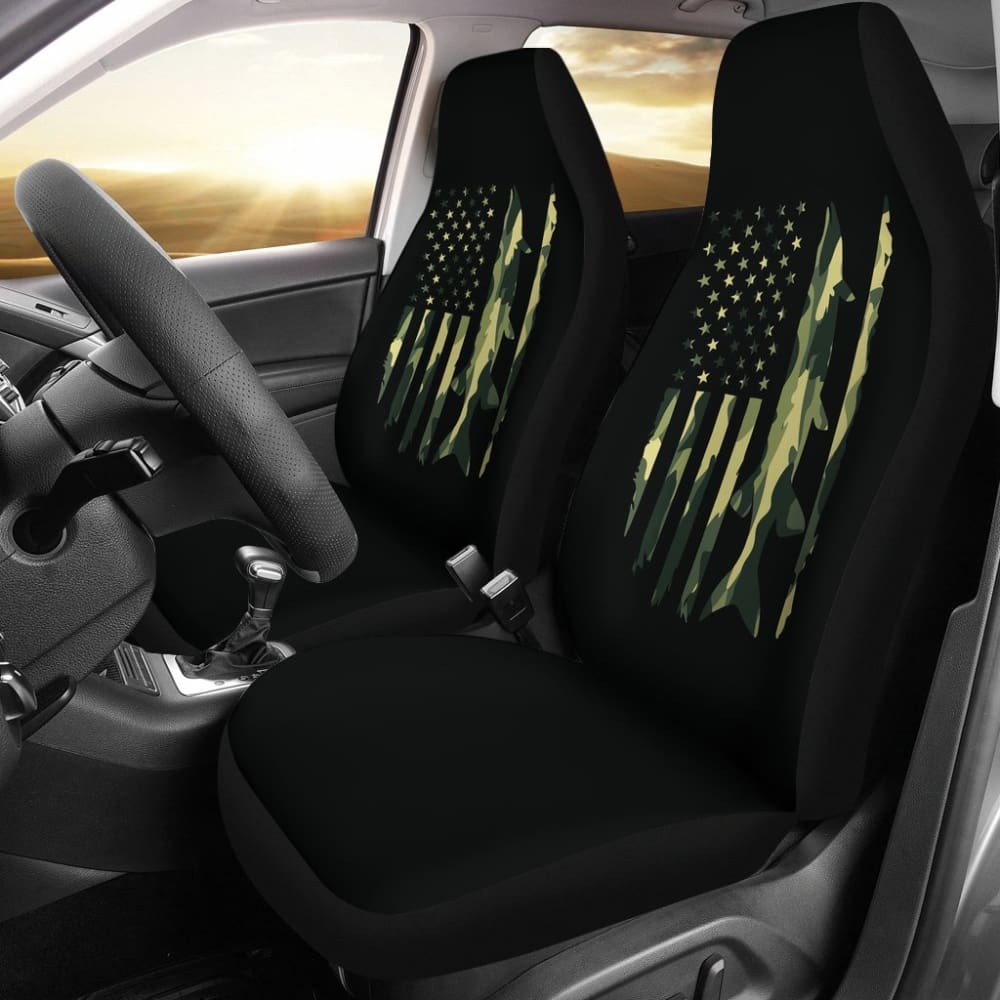 Premium Green American Flag Car Seat Covers - Durable & Stylish for Trucks, SUVs & Sedans - Perfect for Patriotic Drivers, Road Trips & Car Protection