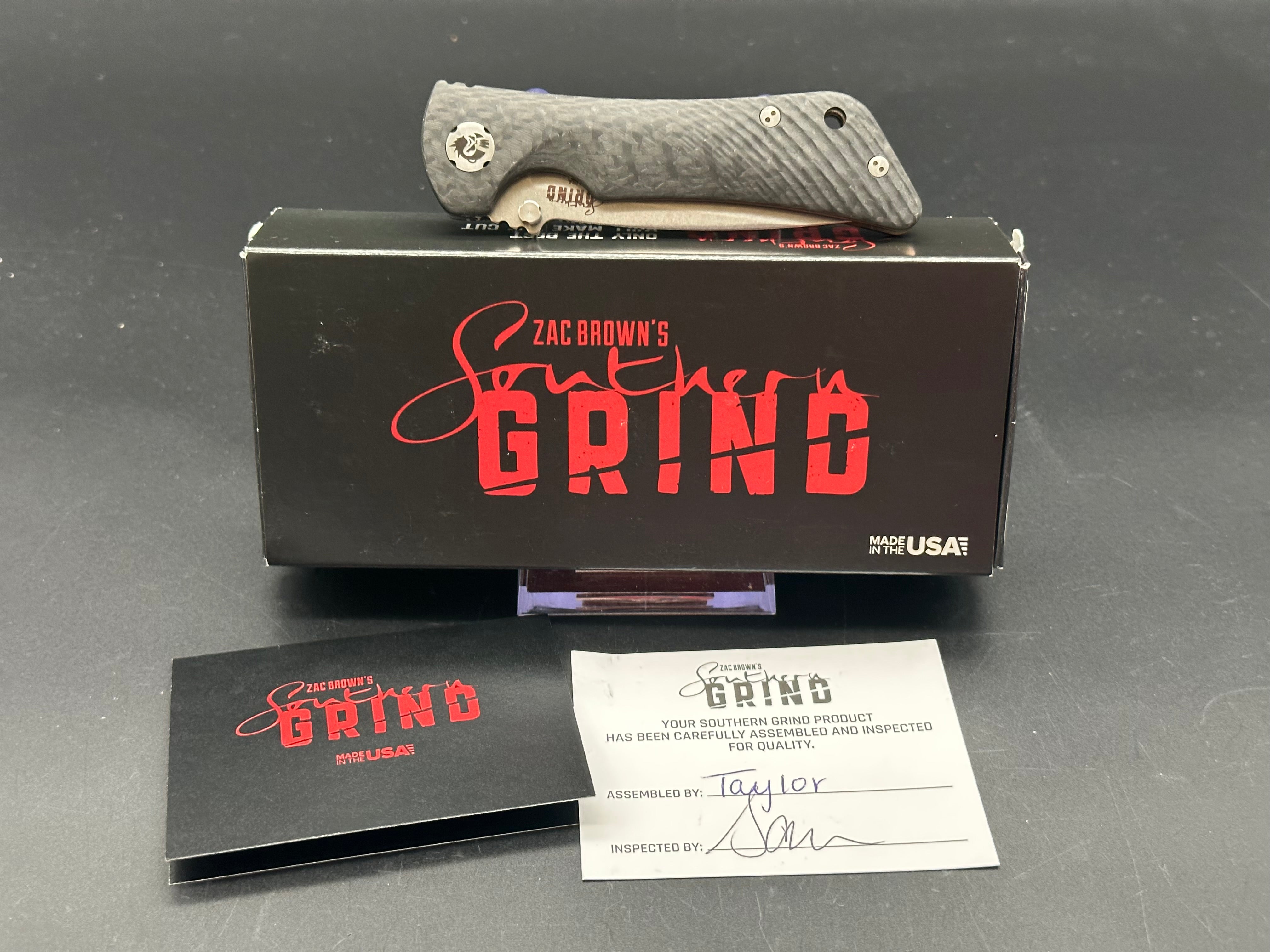 Southern Grind Spider Monkey Folding Knife - Satin Finish, Carbon Fiber Handle - Perfect for Camping, Hiking & Everyday Carry (EDC)