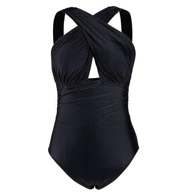 Tropical Club One Piece Swimwear - Sexy High Waisted Bathing Suit for Women, Perfect for Beach Vacation & Pool Party