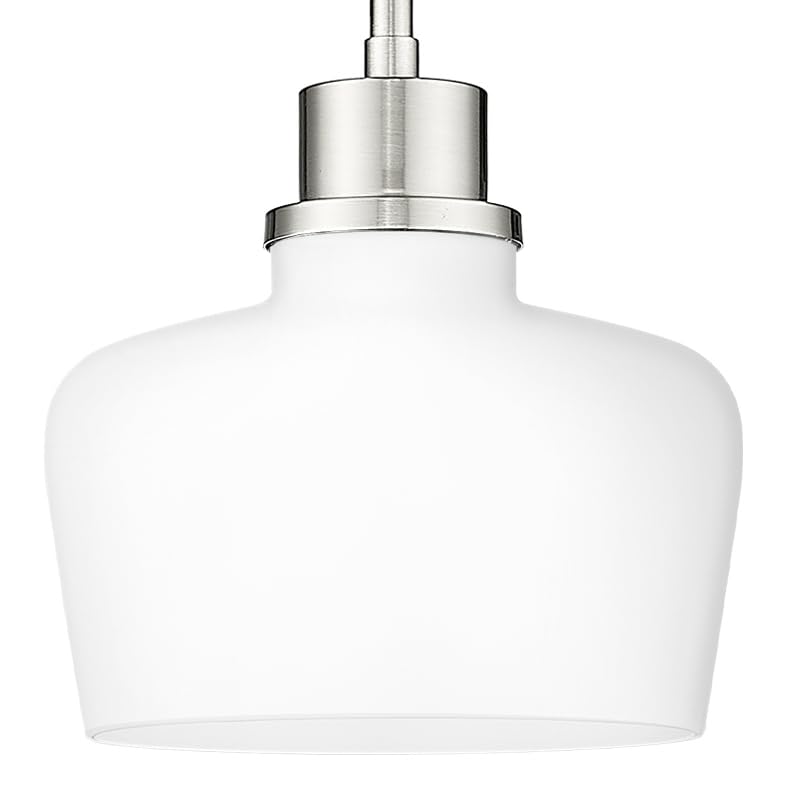 Brushed Nickel & Milk Glass
