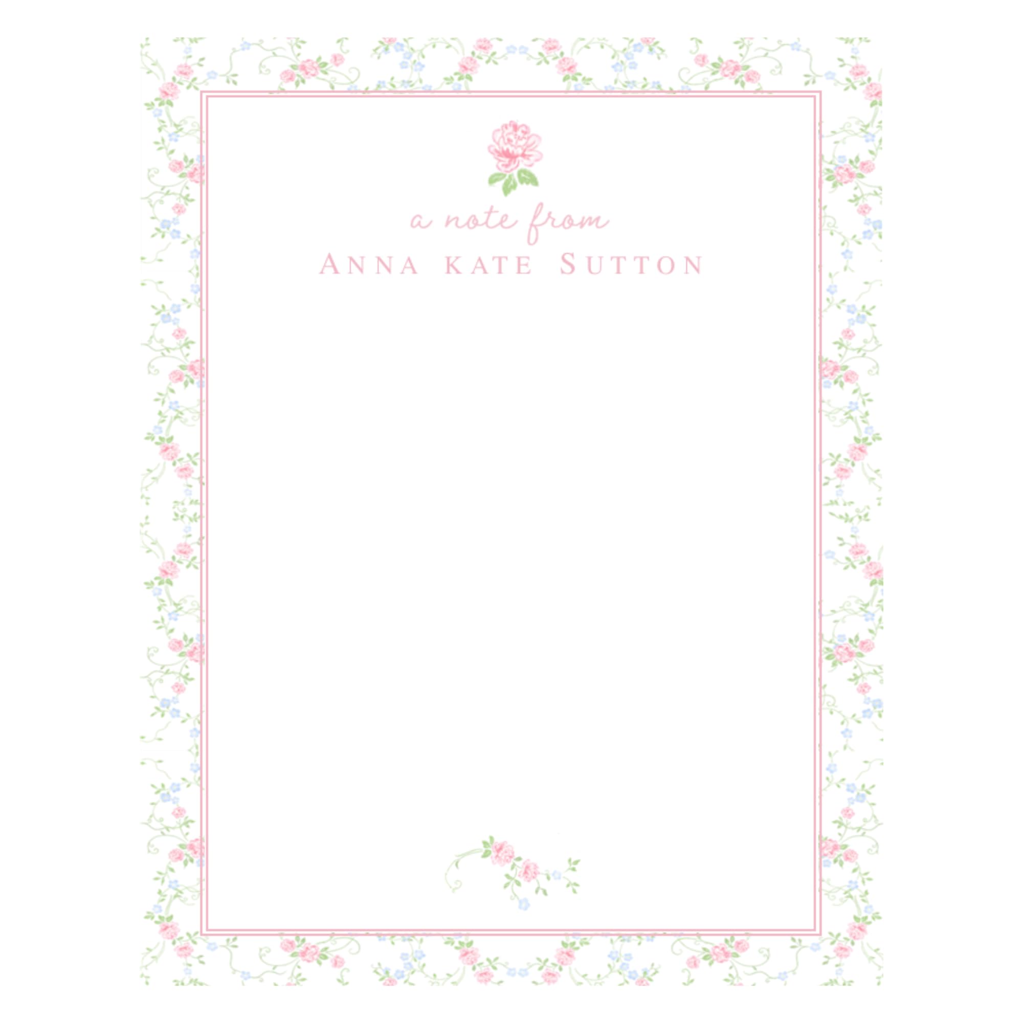 Personalized Rose Floral Notepad with Memo Pad - ANO-2313 | Elegant Stationery for Office, School & Gift Giving | Perfect for Notes, To-Do Lists & Journaling