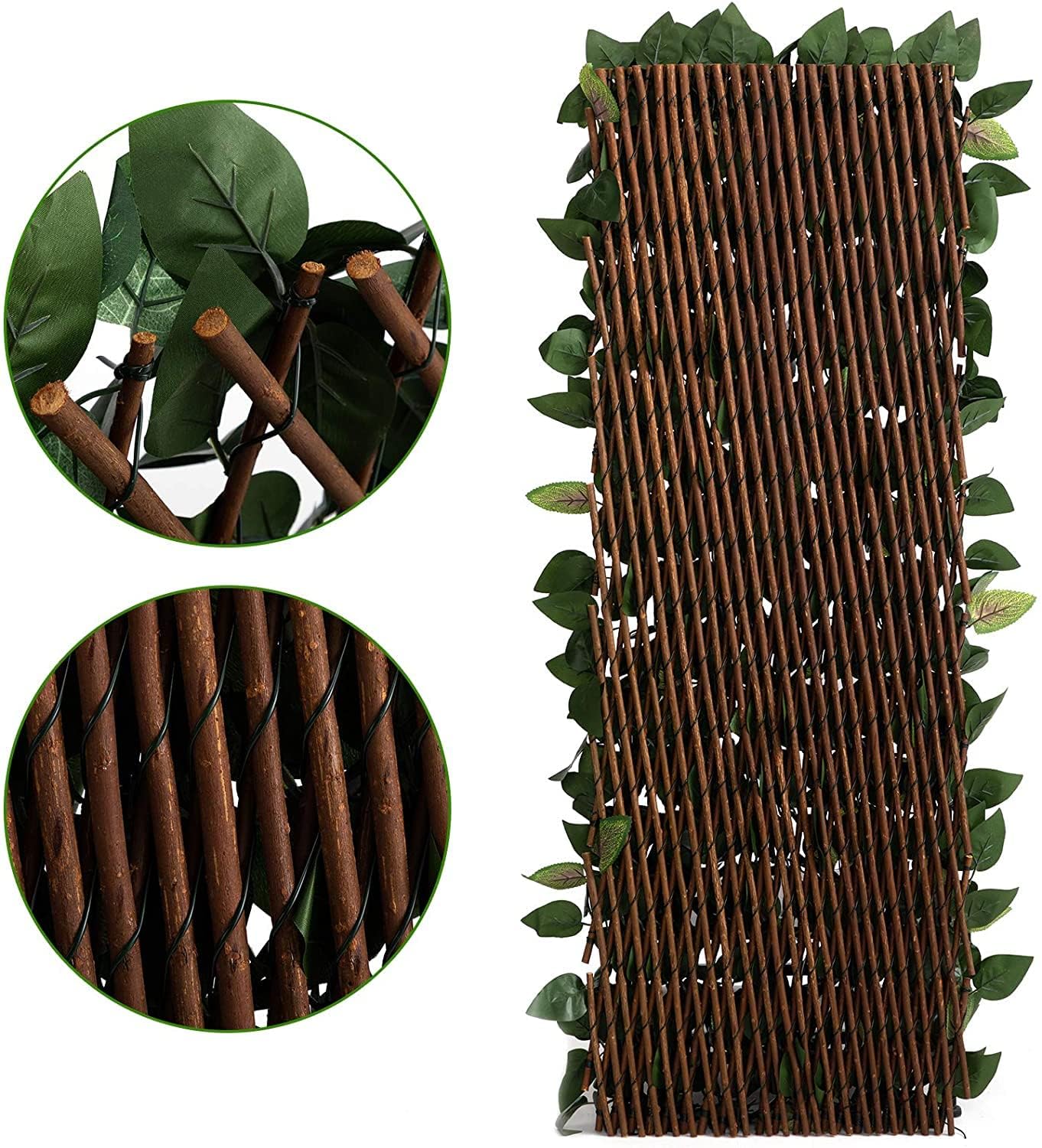 DOEWORKS 4PCS Expandable Faux Ivy Privacy Fence Screen - Outdoor Balcony Patio Garden Backyard Decor, Natural Greenery Backdrop for Home, Wedding & Party Decorations