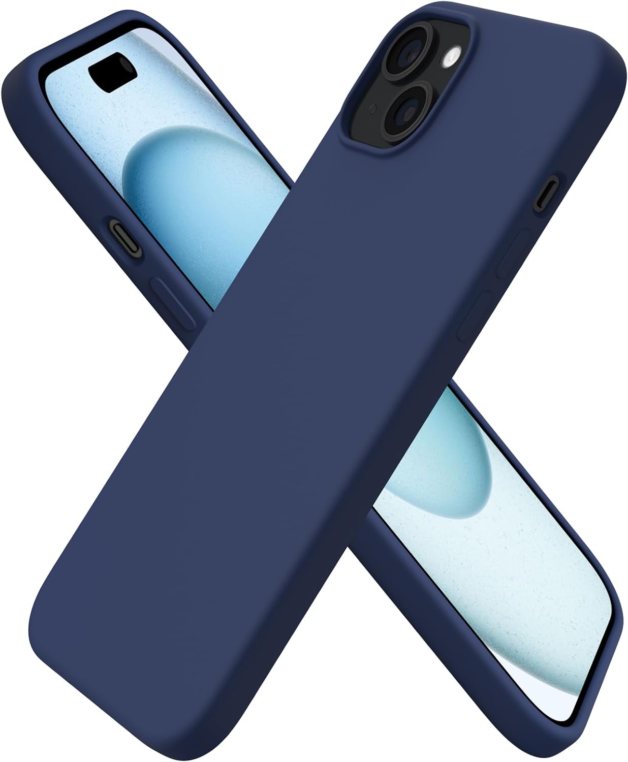 iPhone 15 Plus Case 6.7 Inch Slim Liquid Silicone Cover - 3 Layer Full Body Protection, Soft Gel Rubber Shockproof Case for Women & Men - Perfect for Daily Use, Travel and Outdoor Activities
